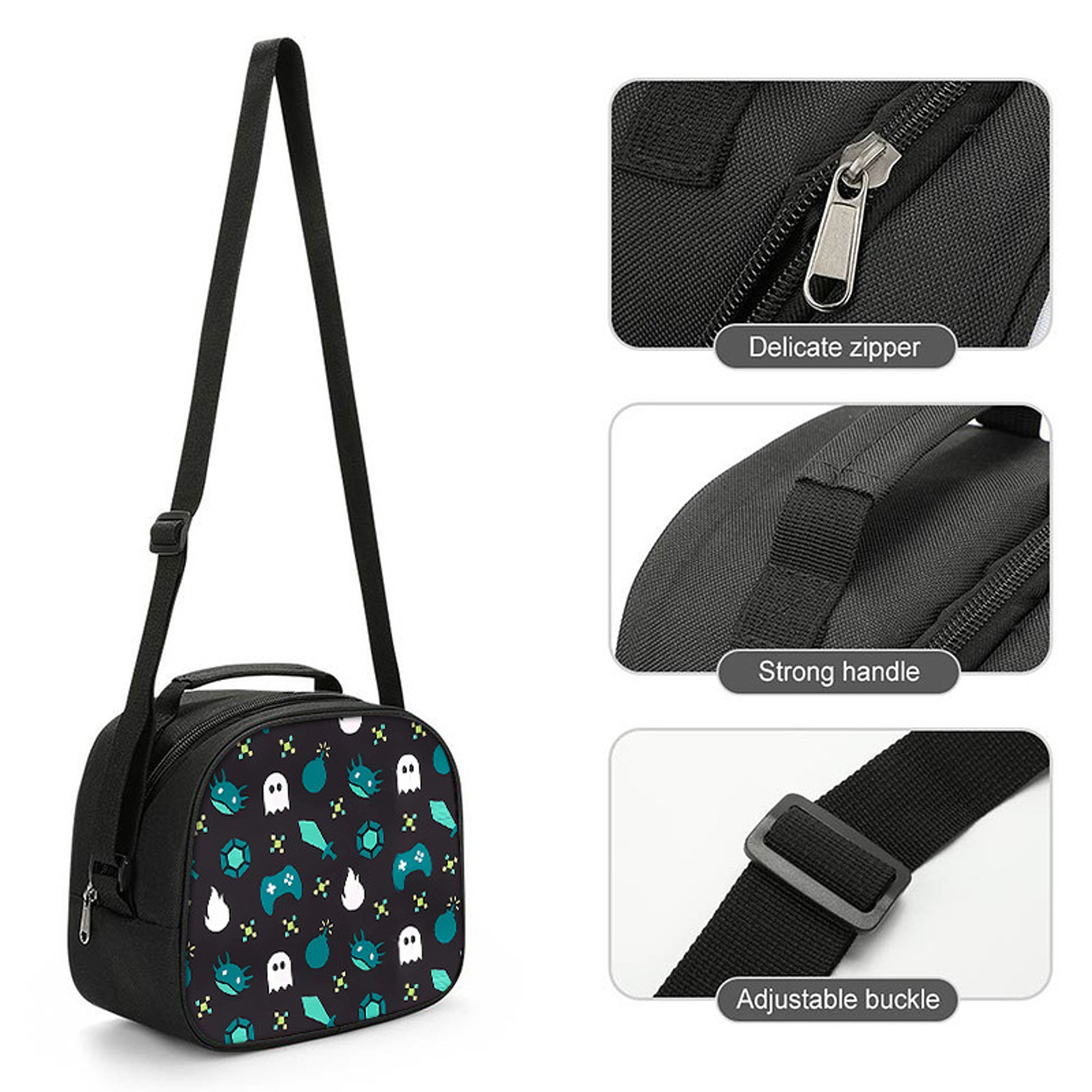 Portable Cooler Bag Insulated Lunch Tote Travel Food Bag with Shoulder Strap – view 4