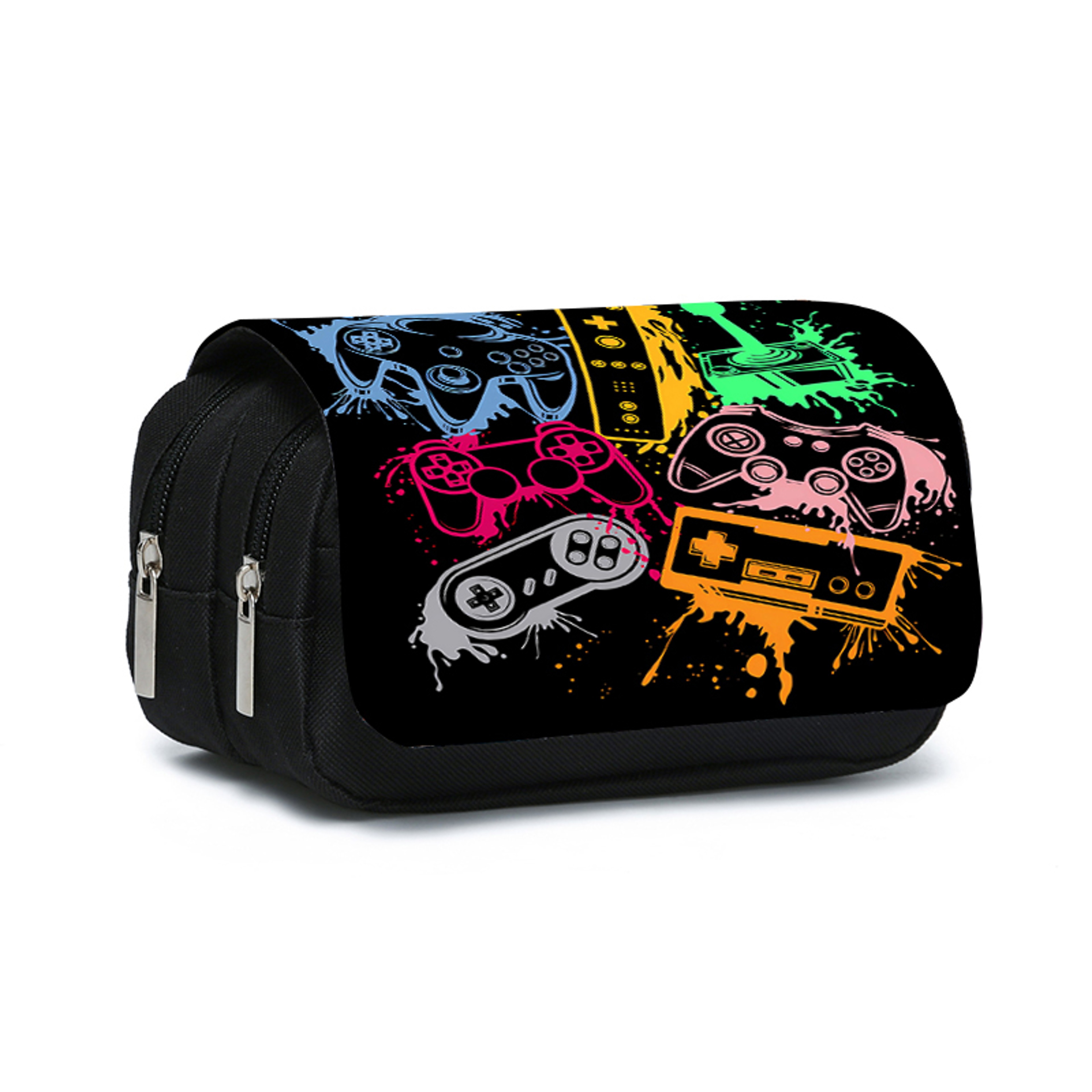 Game Controller Flip Pen Case Double Layer Cartoon Pencil Bag For Kids 6