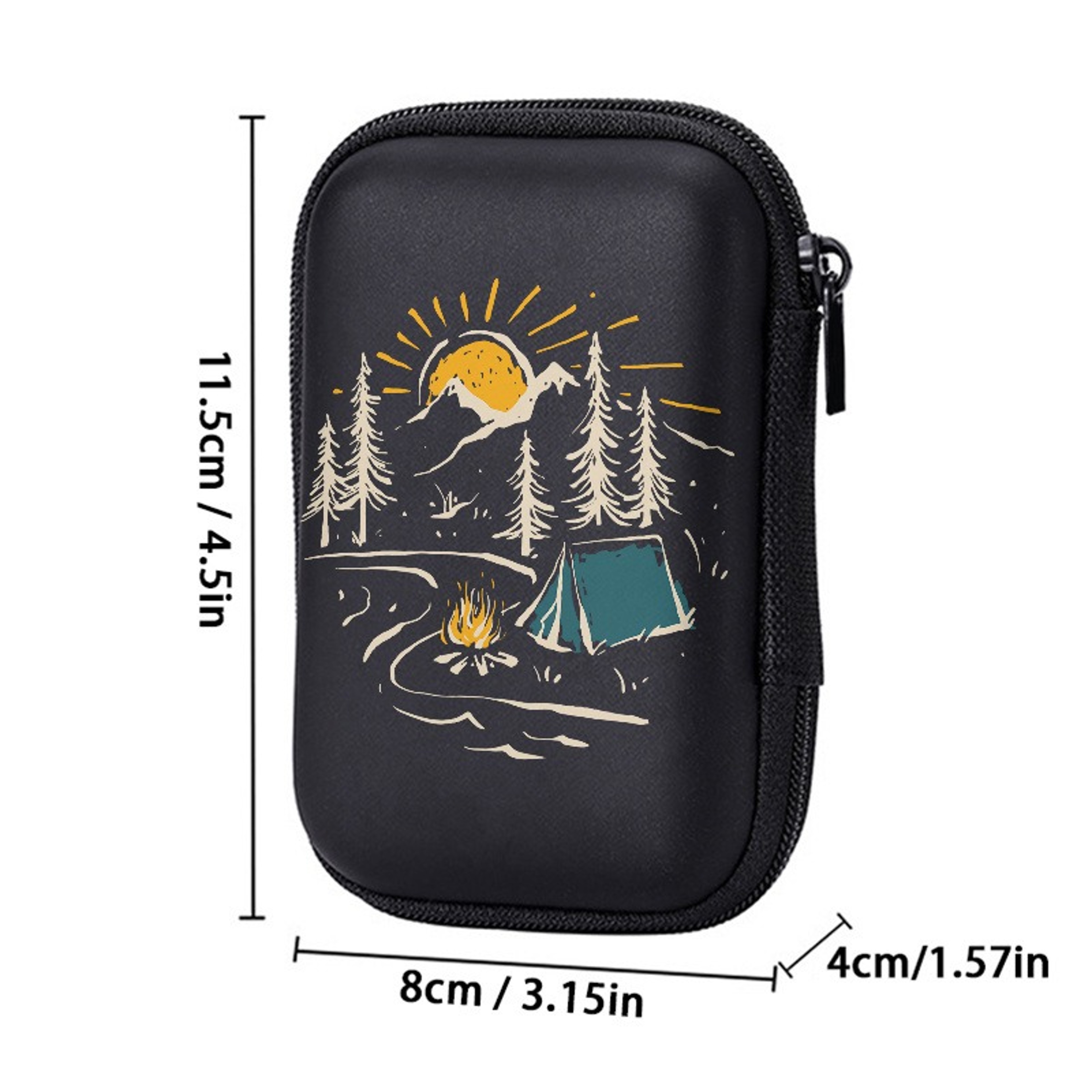 Tent Print EVA Hard Shell Electronics Organizer Bag Shockproof Cable Storage Case – view 5
