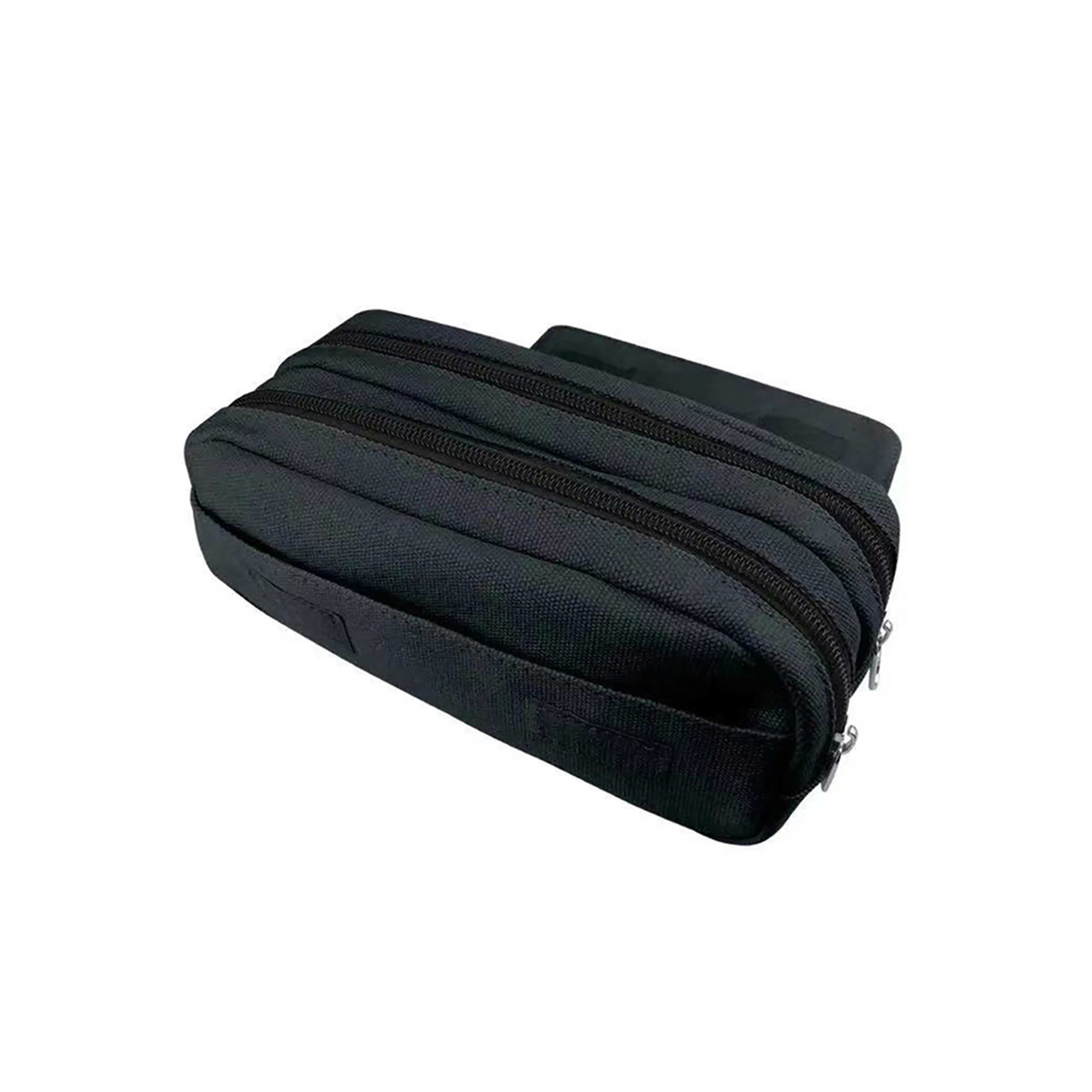 Metal Dragon Pattern Double Flip Pencil Case Stylish Fabric Pouch for School Office Supplies – view 6