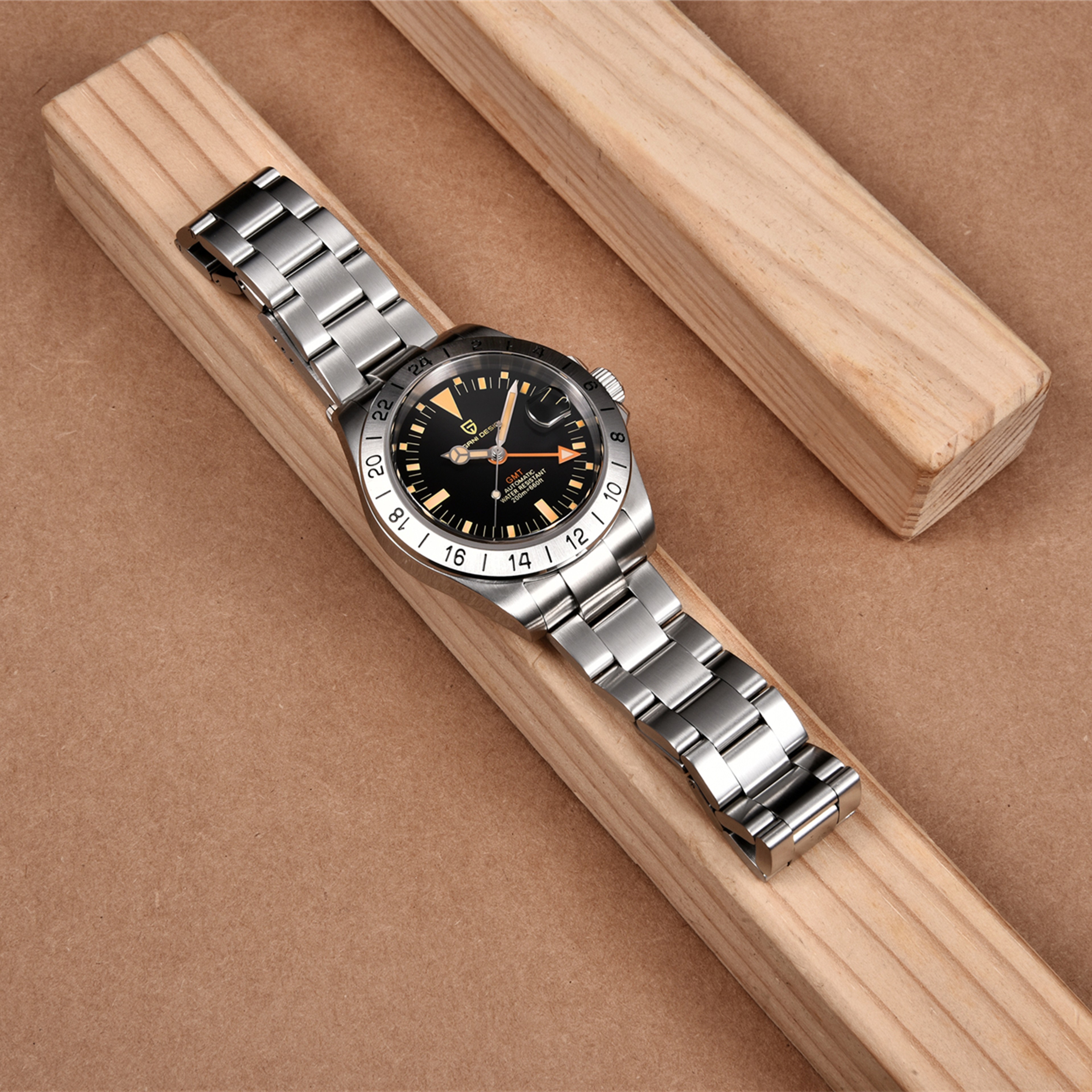 GMT Automatic Mechanical Watch Waterproof Stainless Steel 2