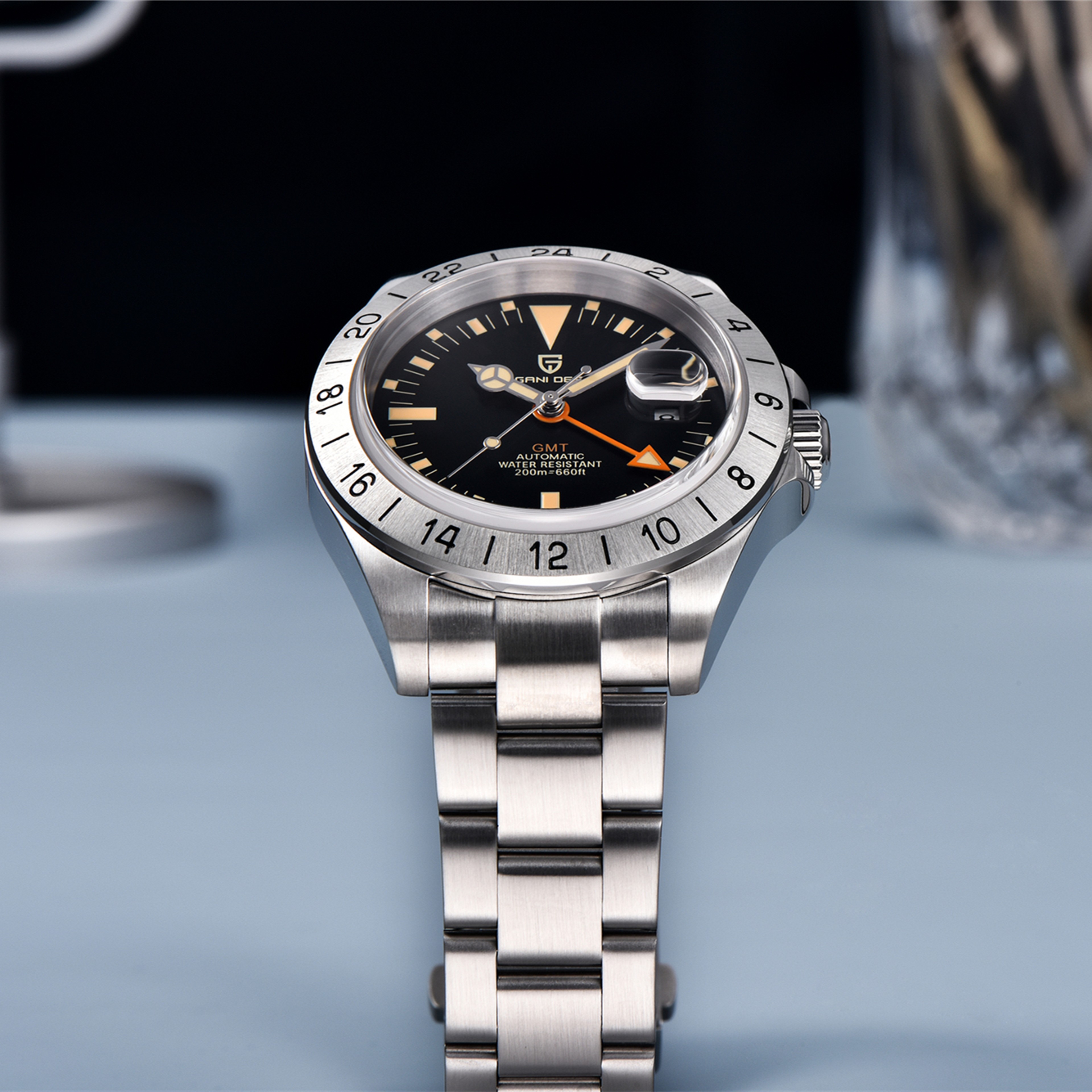 GMT Automatic Mechanical Watch Waterproof Stainless Steel 3