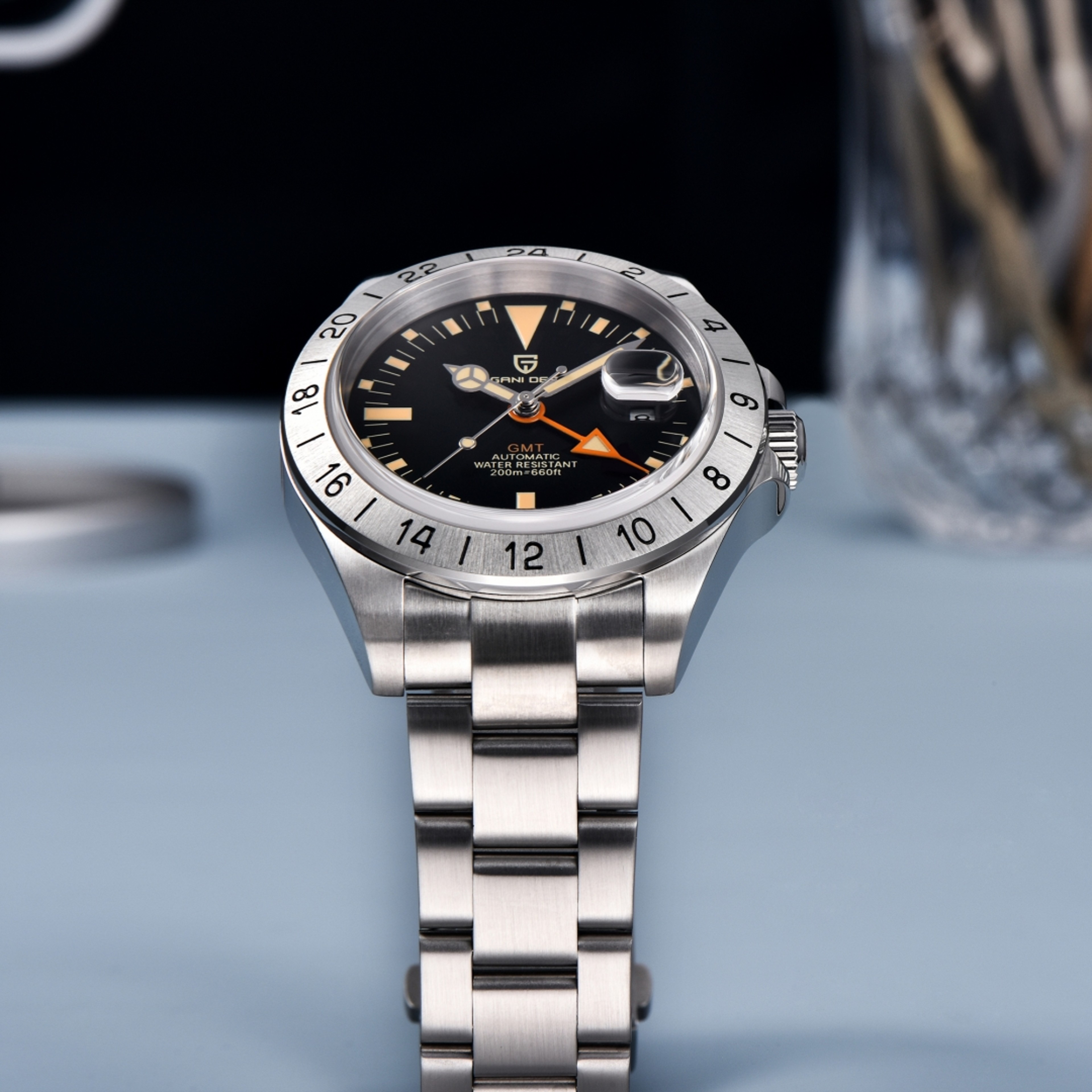 Classic GMT Automatic Mechanical Watch For Men Waterproof Stainless Steel Timepiece 3