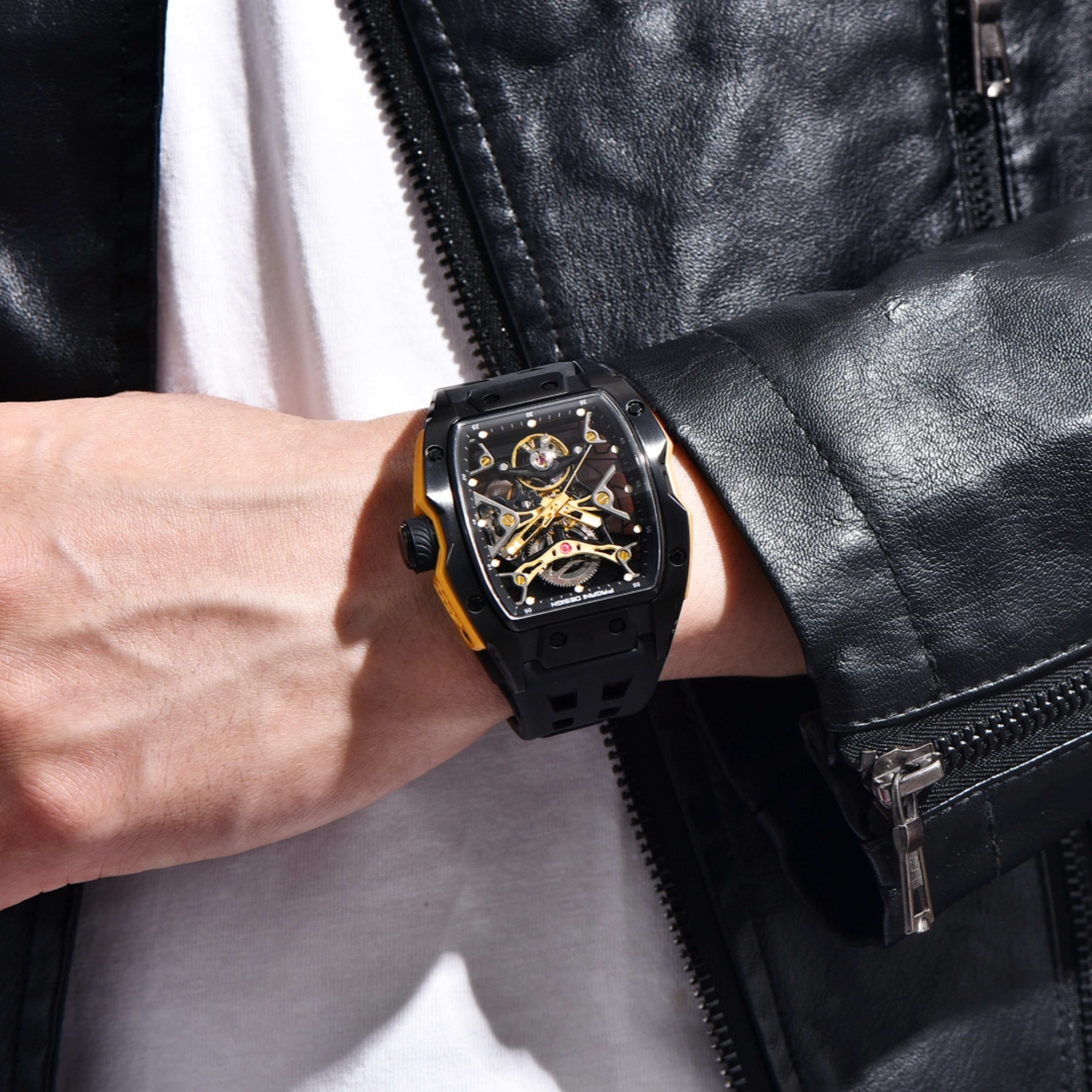 Mens Automatic Skeleton Watch with Sapphire Crystal – view 2