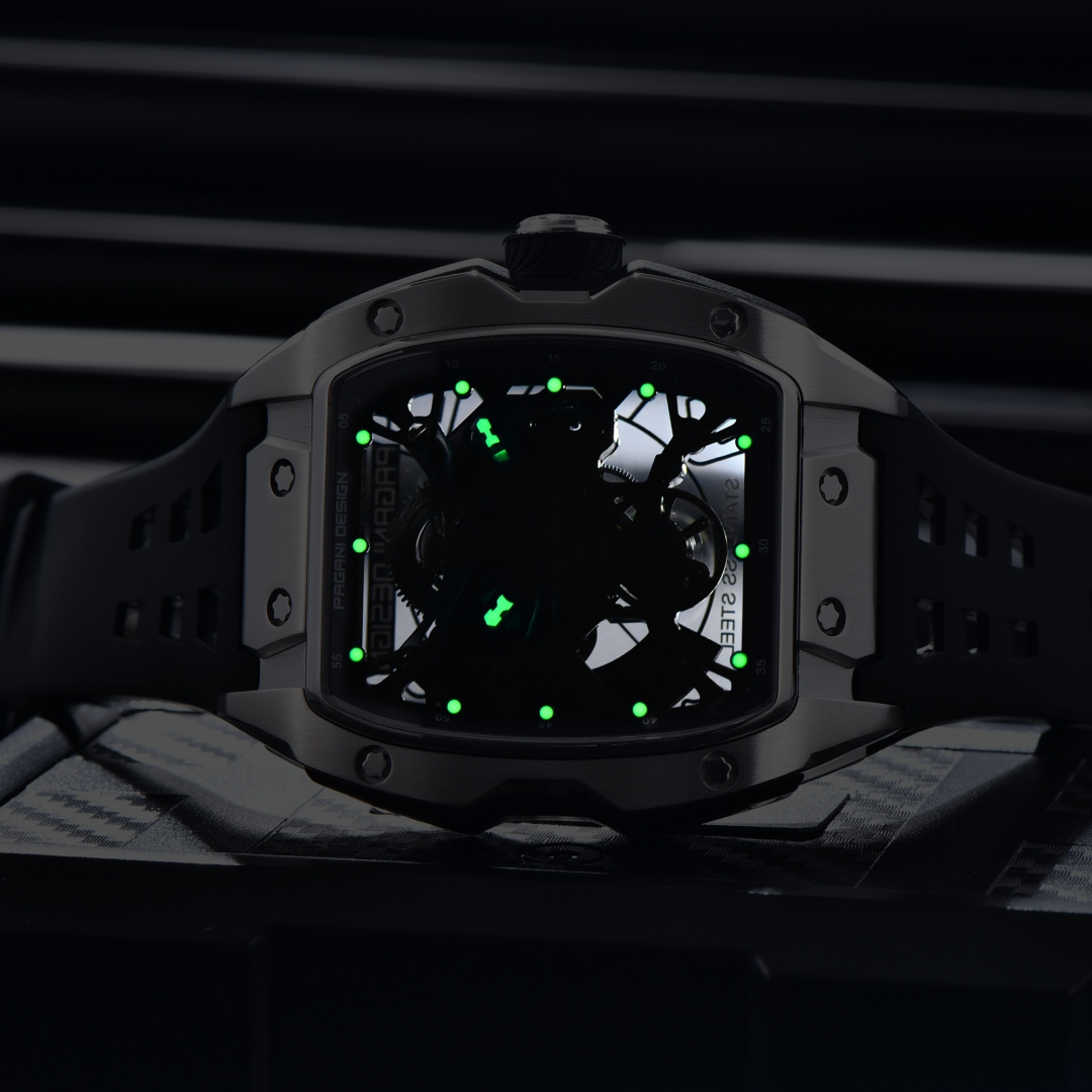 Mens Automatic Skeleton Watch with Sapphire Crystal – view 6
