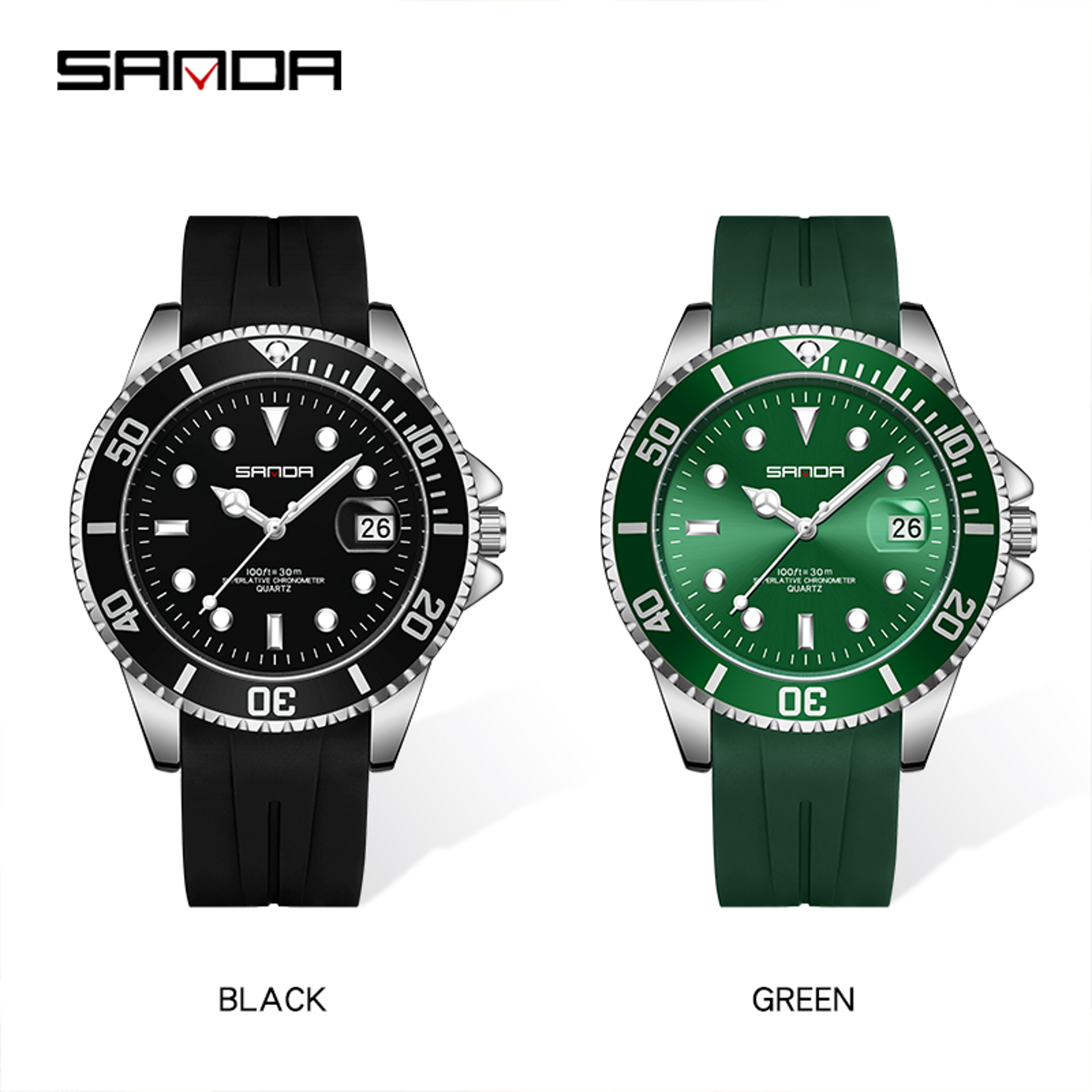 Fashion Men Quartz Watch With Rotating Outer Ring Design Waterproof Luminous Wristwatch 4
