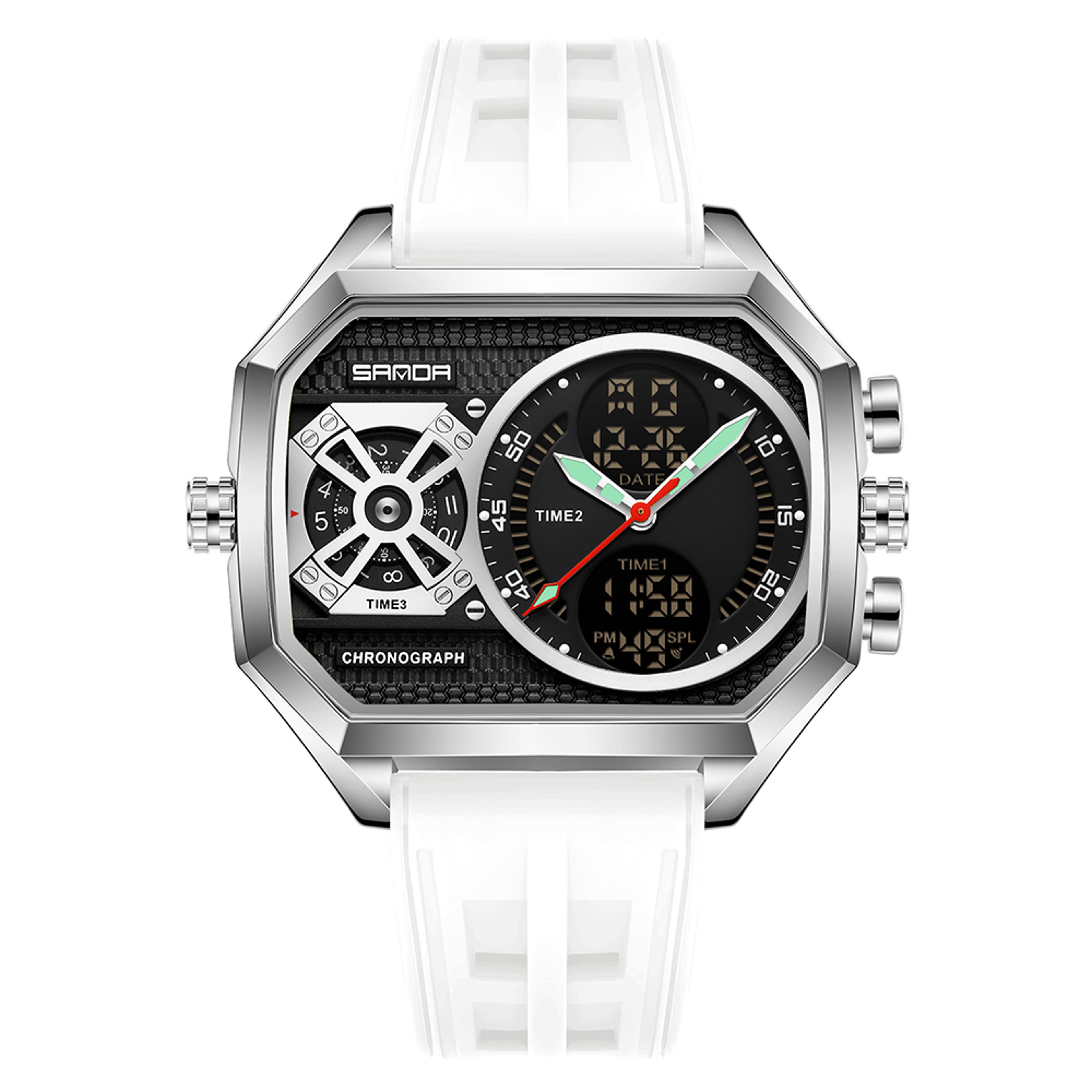 Luxury Men Square Dial Quartz Watch With Date Display Business Style 10
