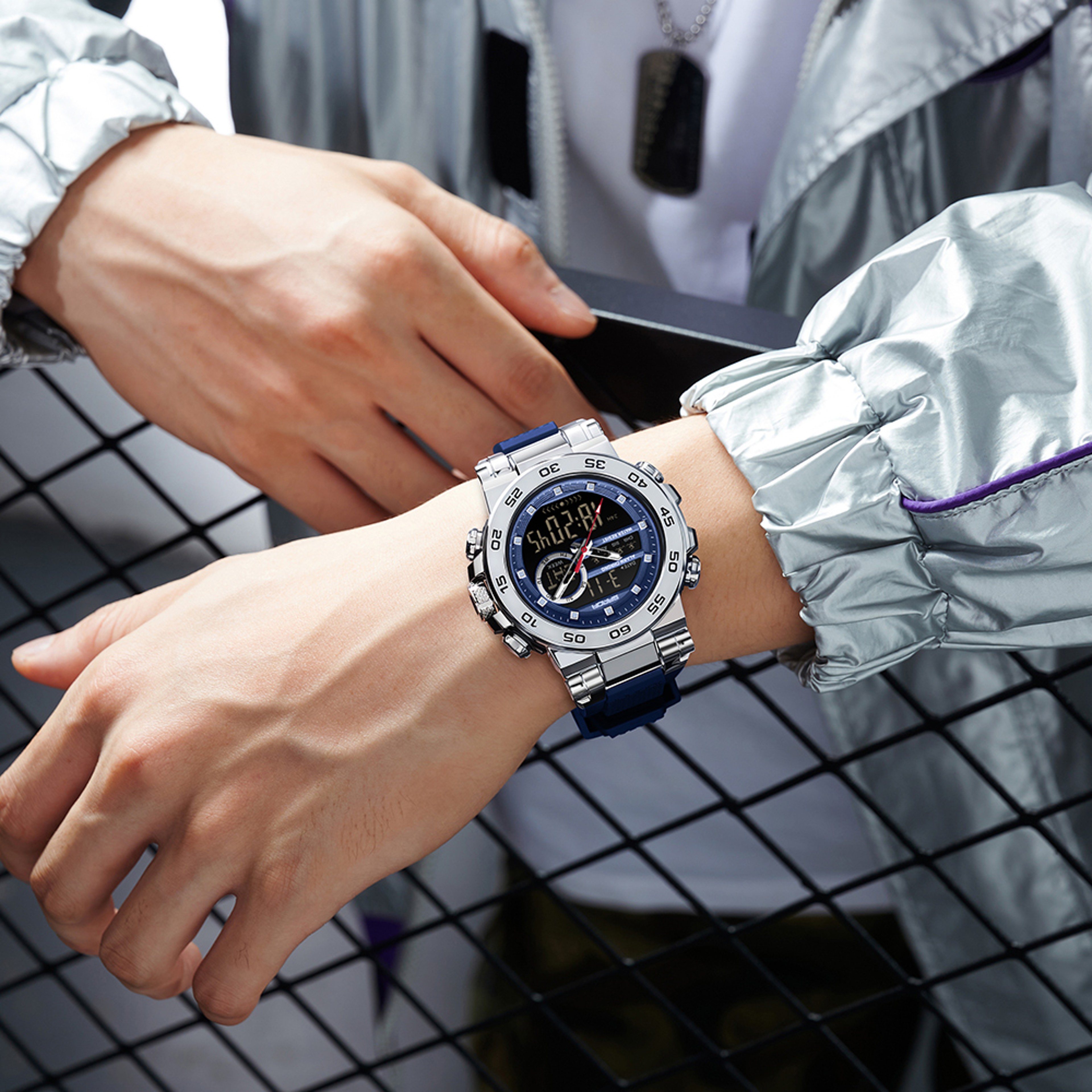 Luxury Dual Display Watch For Men Luminous Waterproof Quartz Watch 5
