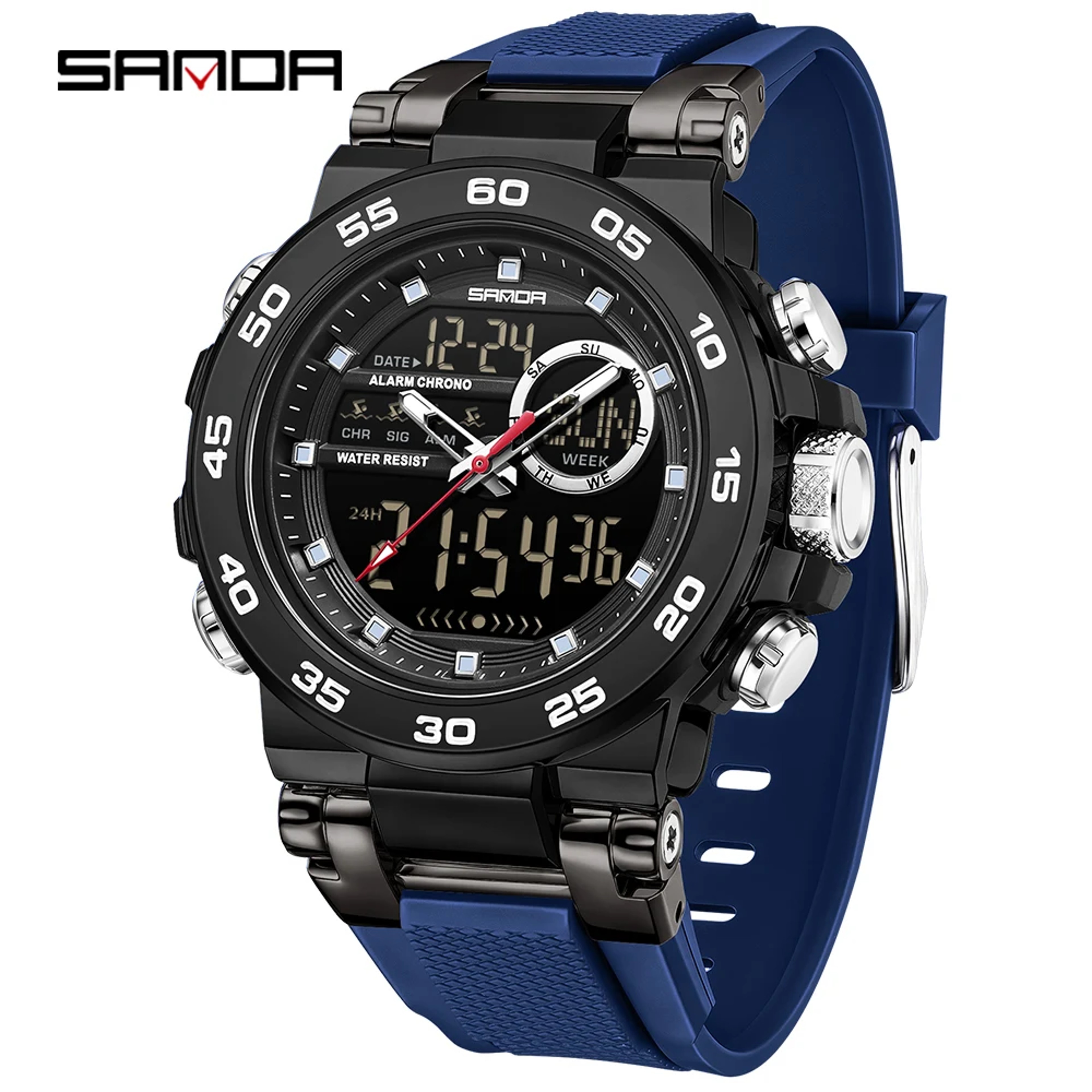 Luxury Dual Display Watch For Men Luminous Waterproof Quartz Watch 8