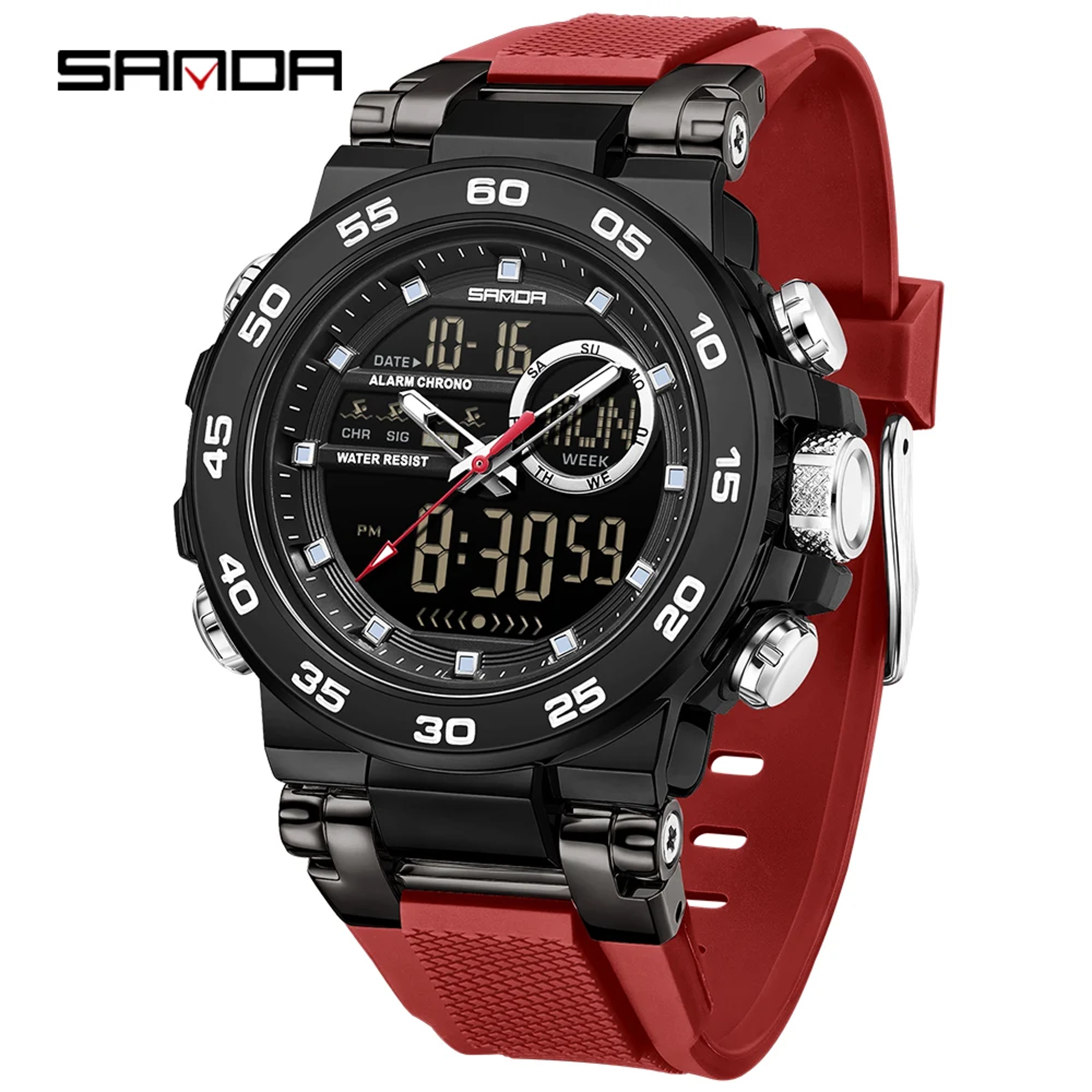 Luxury Dual Display Watch For Men Luminous Waterproof Quartz Watch 10
