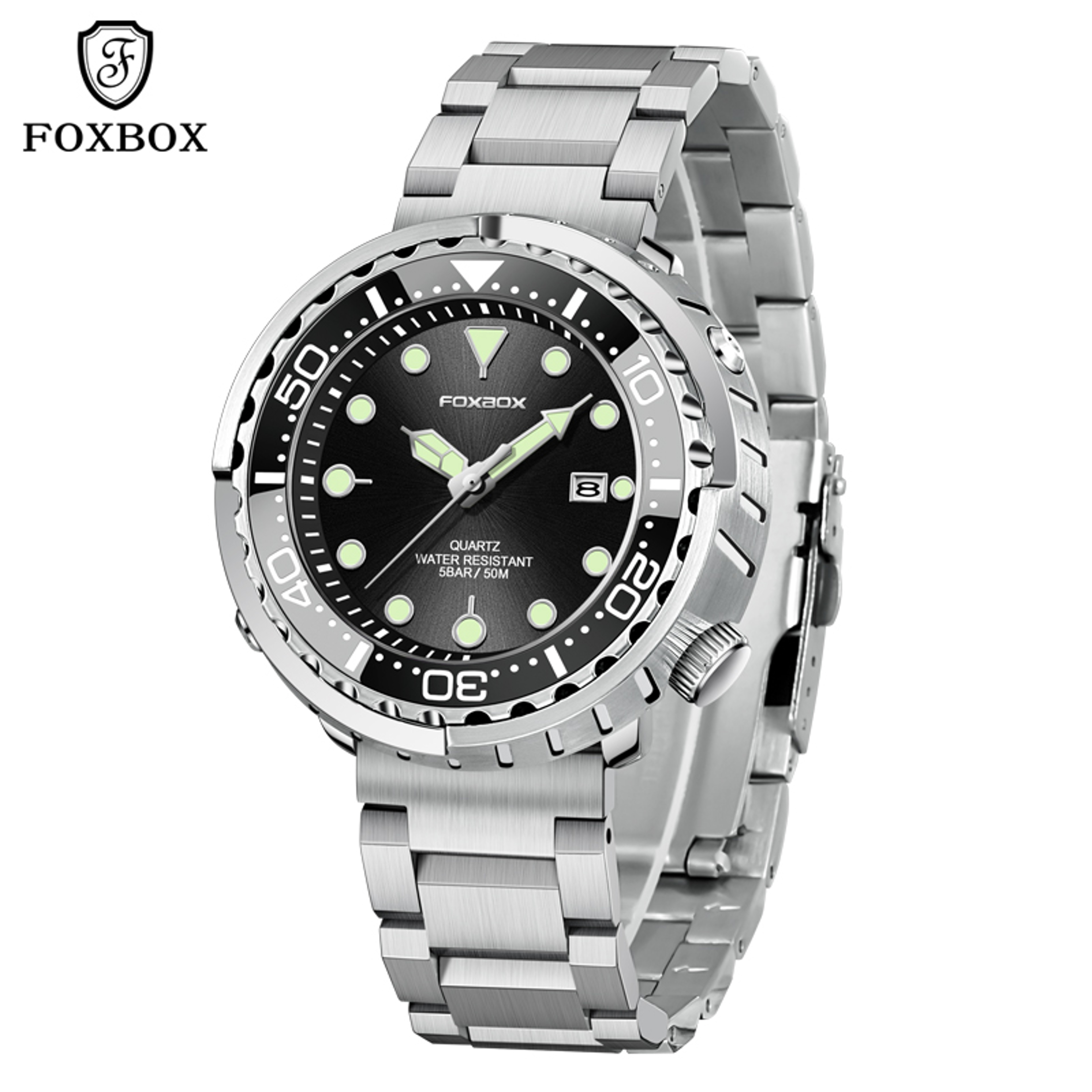 Fashion Diver Watch Men Waterproof Sport Quartz Wristwatch With Date Display 6