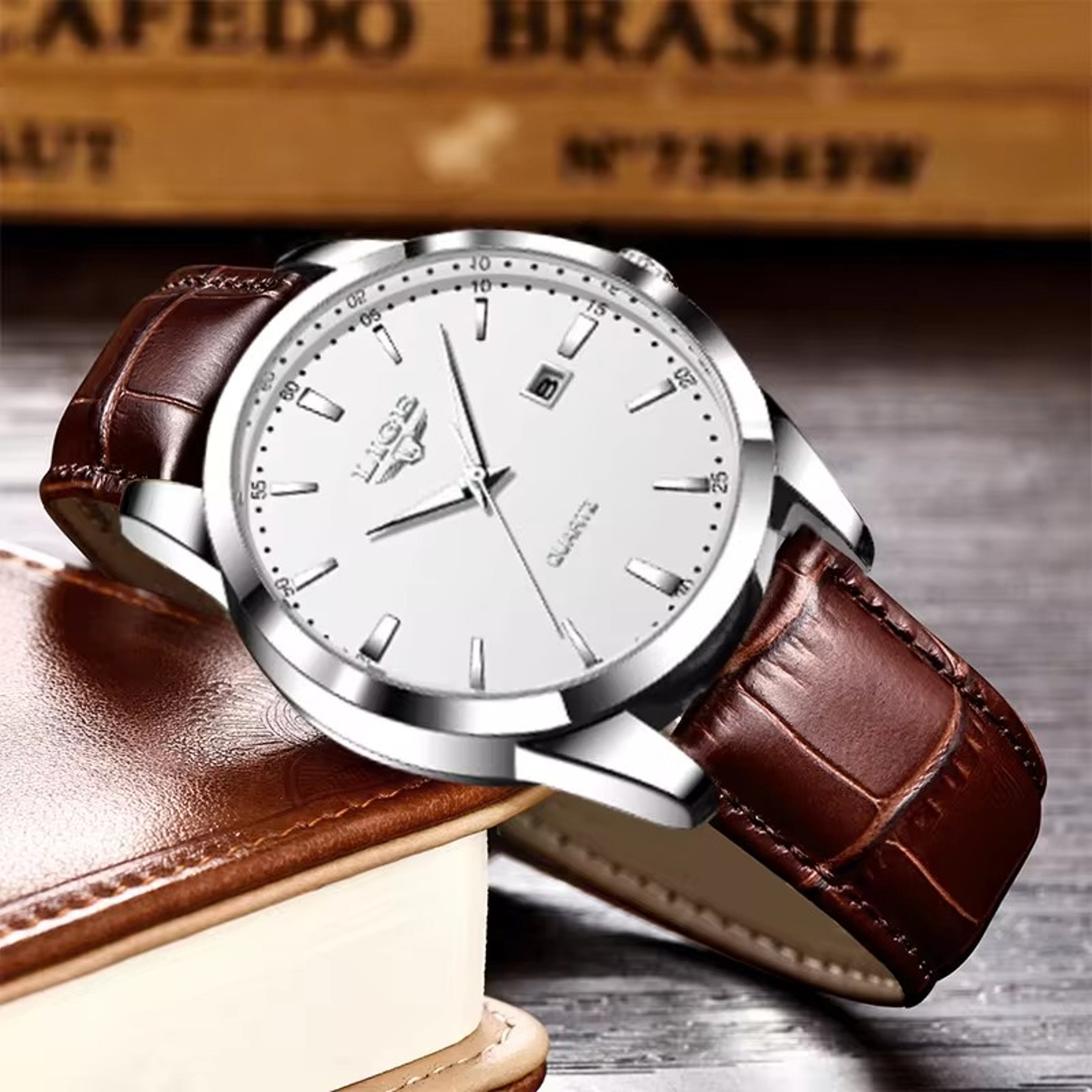 Man Fashion Leather Luminous Watch Waterproof Military Style Business Sport Wristwatch – view 2