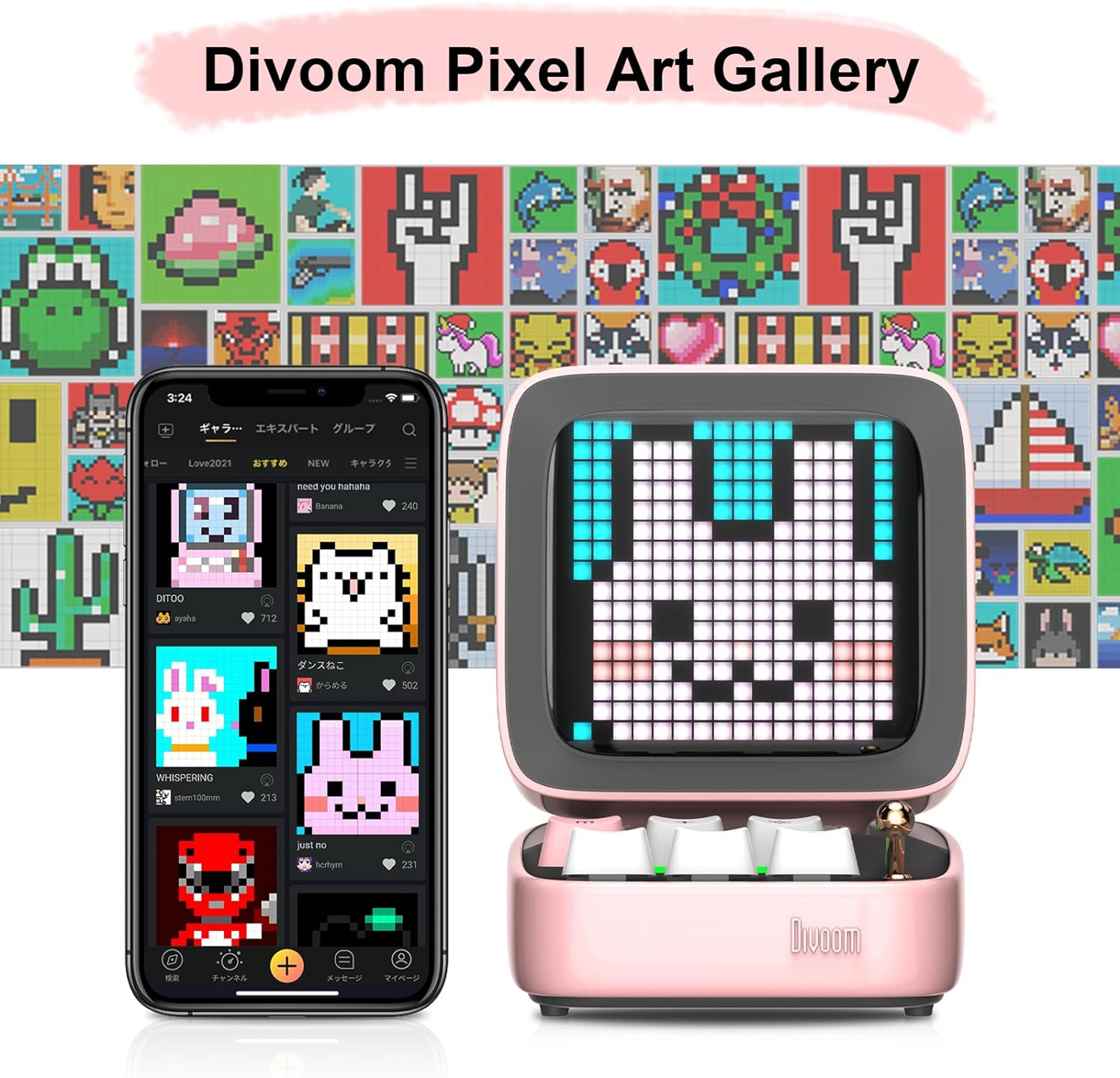 Ditoo Retro Pixel Art Bluetooth Speaker With LED Display 3