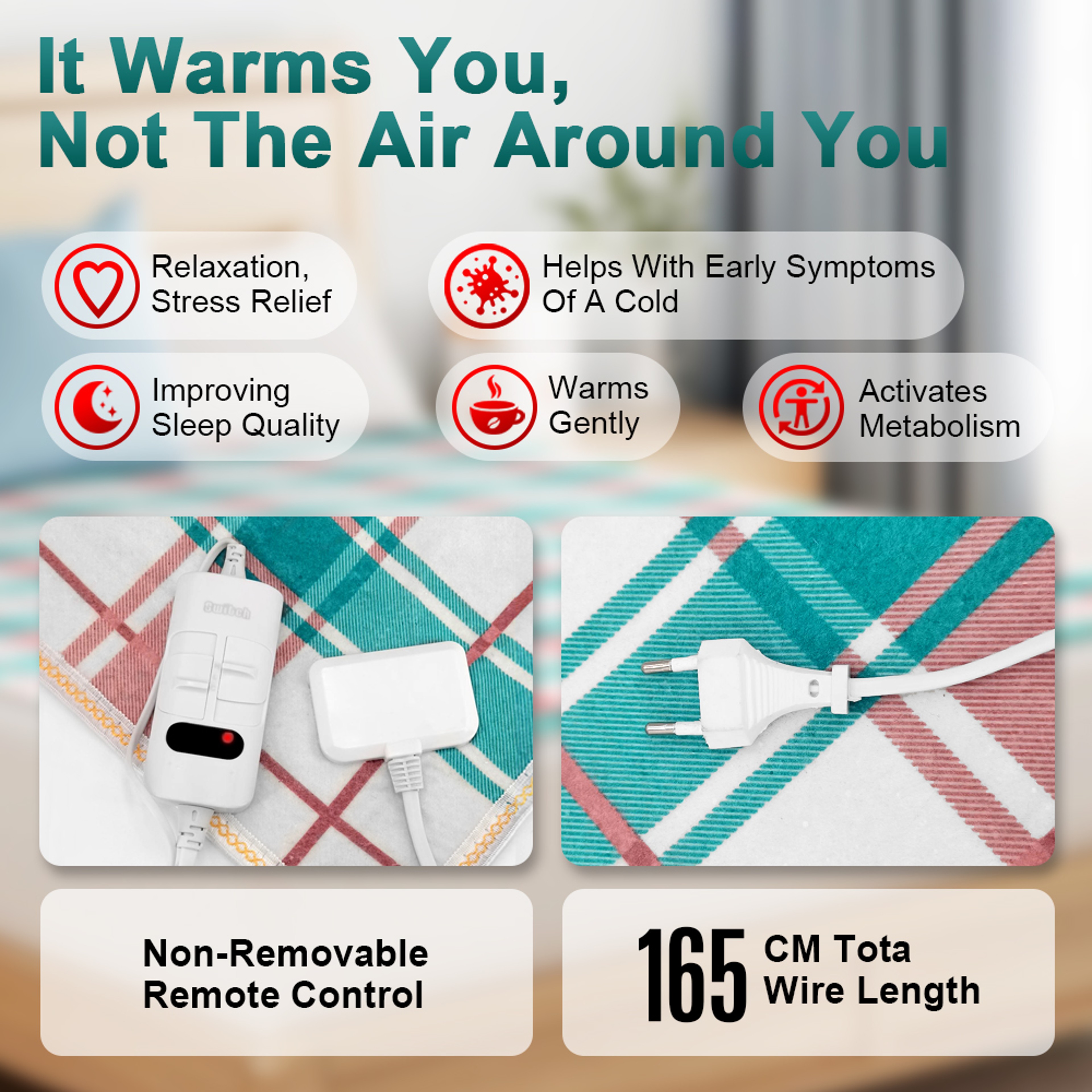 Electric Heated Blanket Thickened Bed Warmer With Adjustable Thermostat For Winter 2