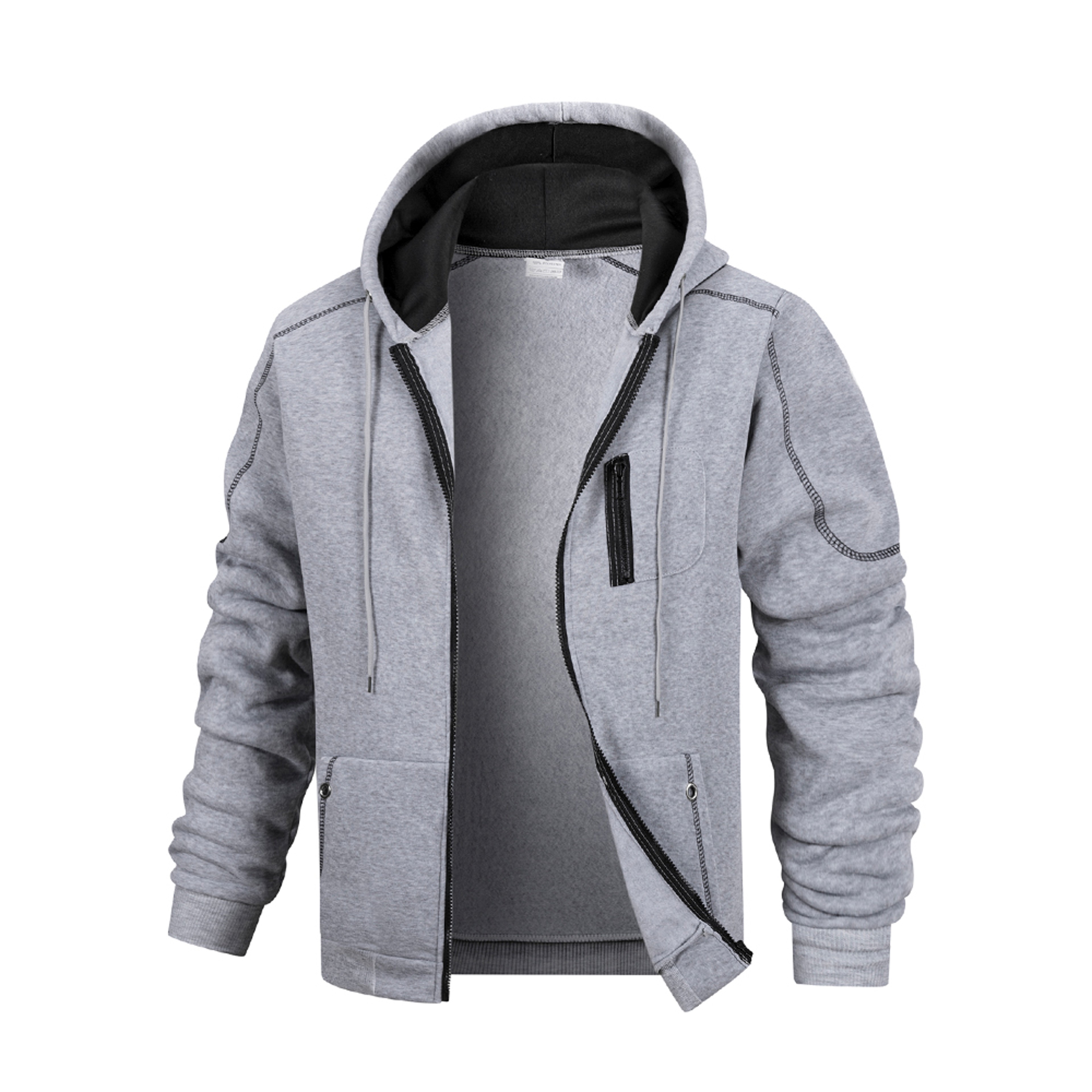 Mens Slim Fit Zip Up Hoodie Casual Sports Jacket for Everyday Comfort – view 5