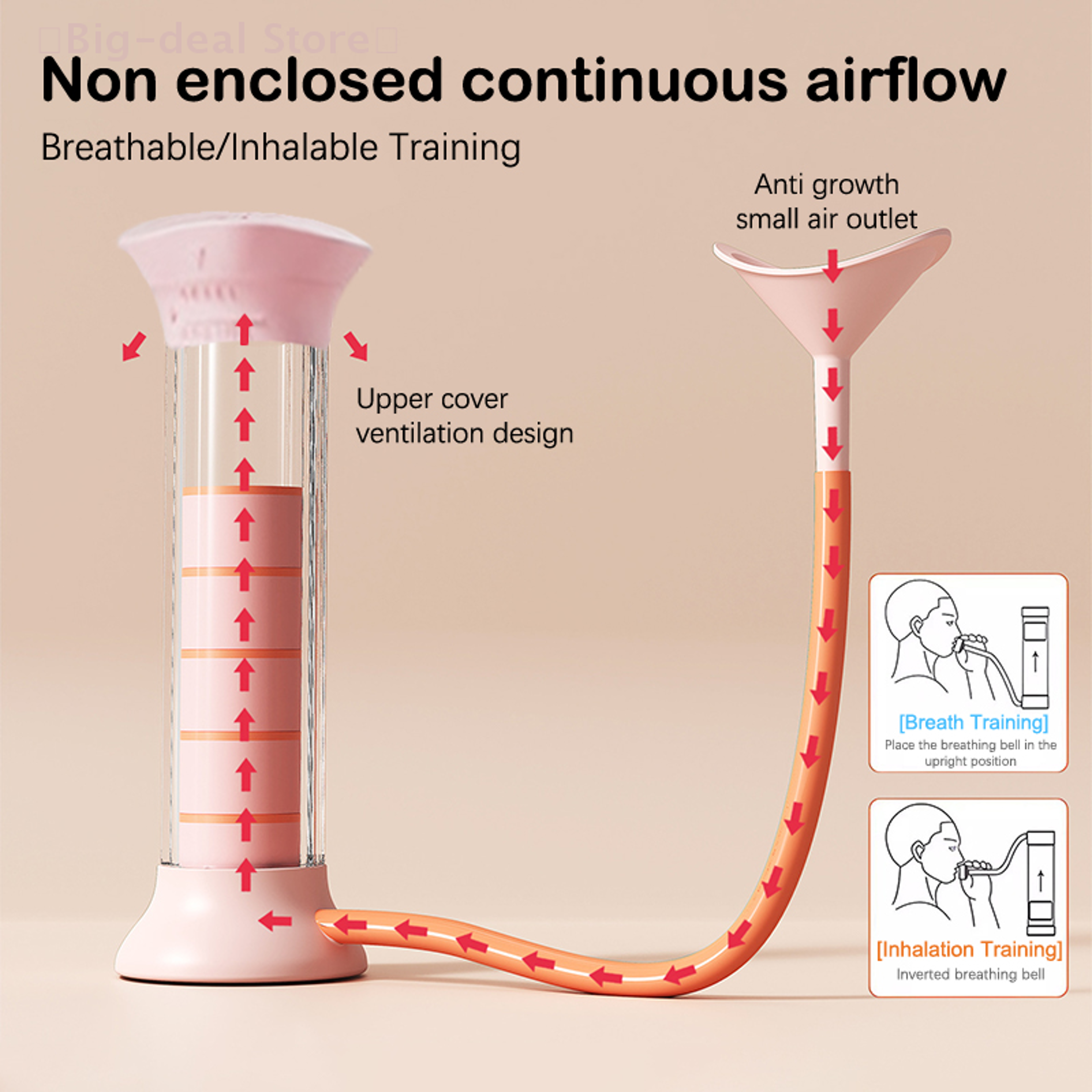 Adjustable Diaphragm Breathing Trainer With Counter Lung Capacity Exerciser 1