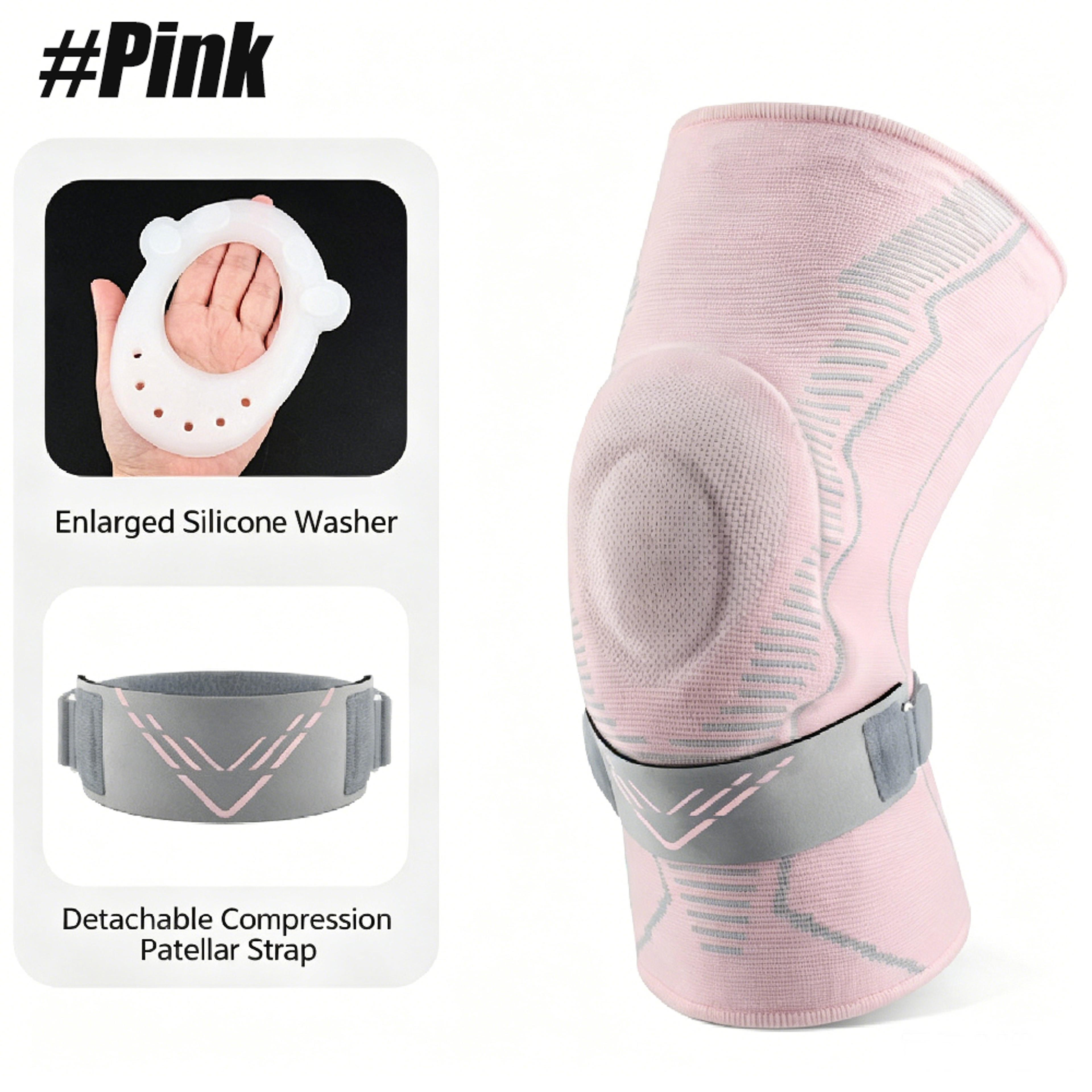 Patella Stabilizing Knee Compression Sleeve With Gel Cushion  Removable Strap ShockAbsorbing Knee S 6