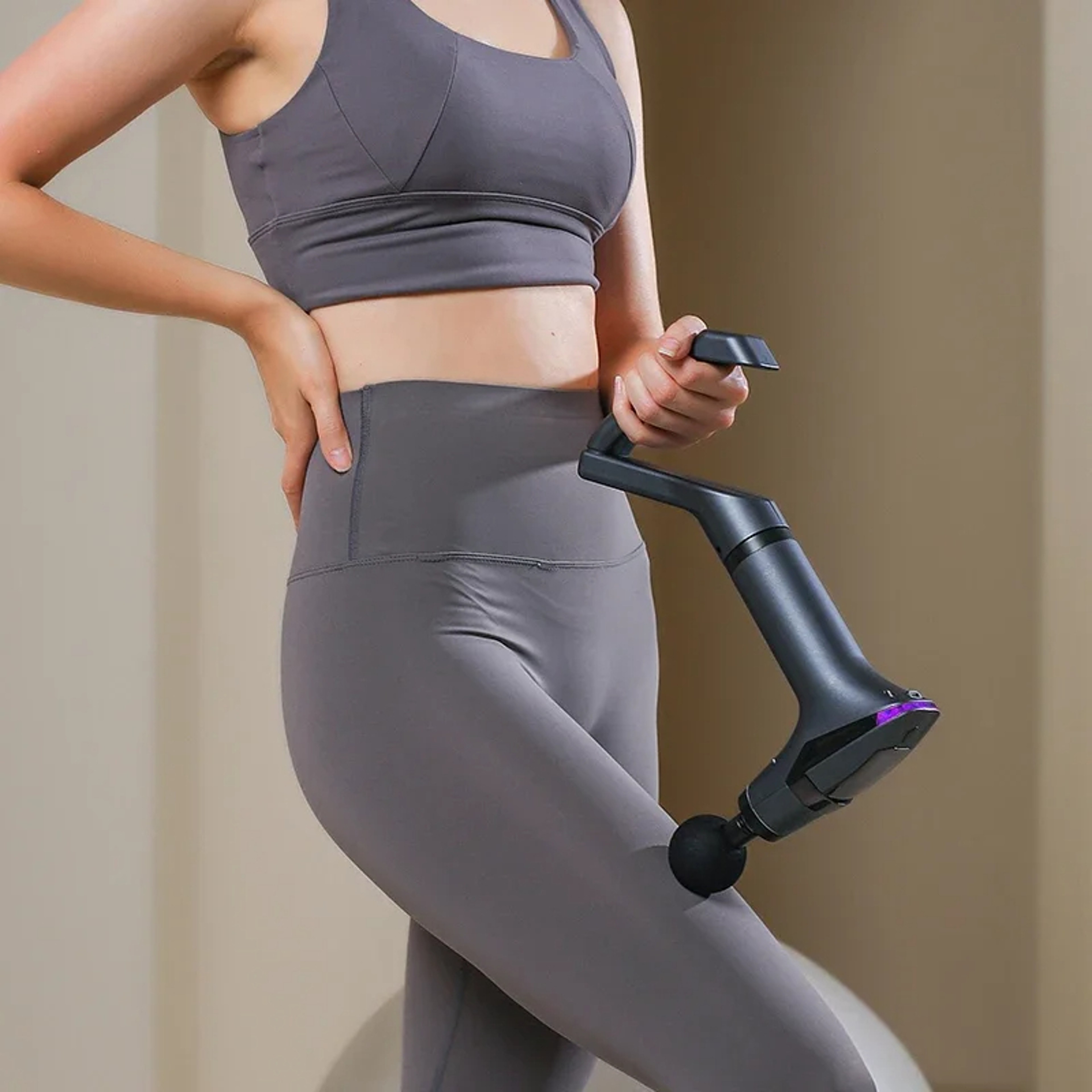 Long Handle Deep Tissue Massage Gun For Full Body Muscle Relaxation And Recovery 6