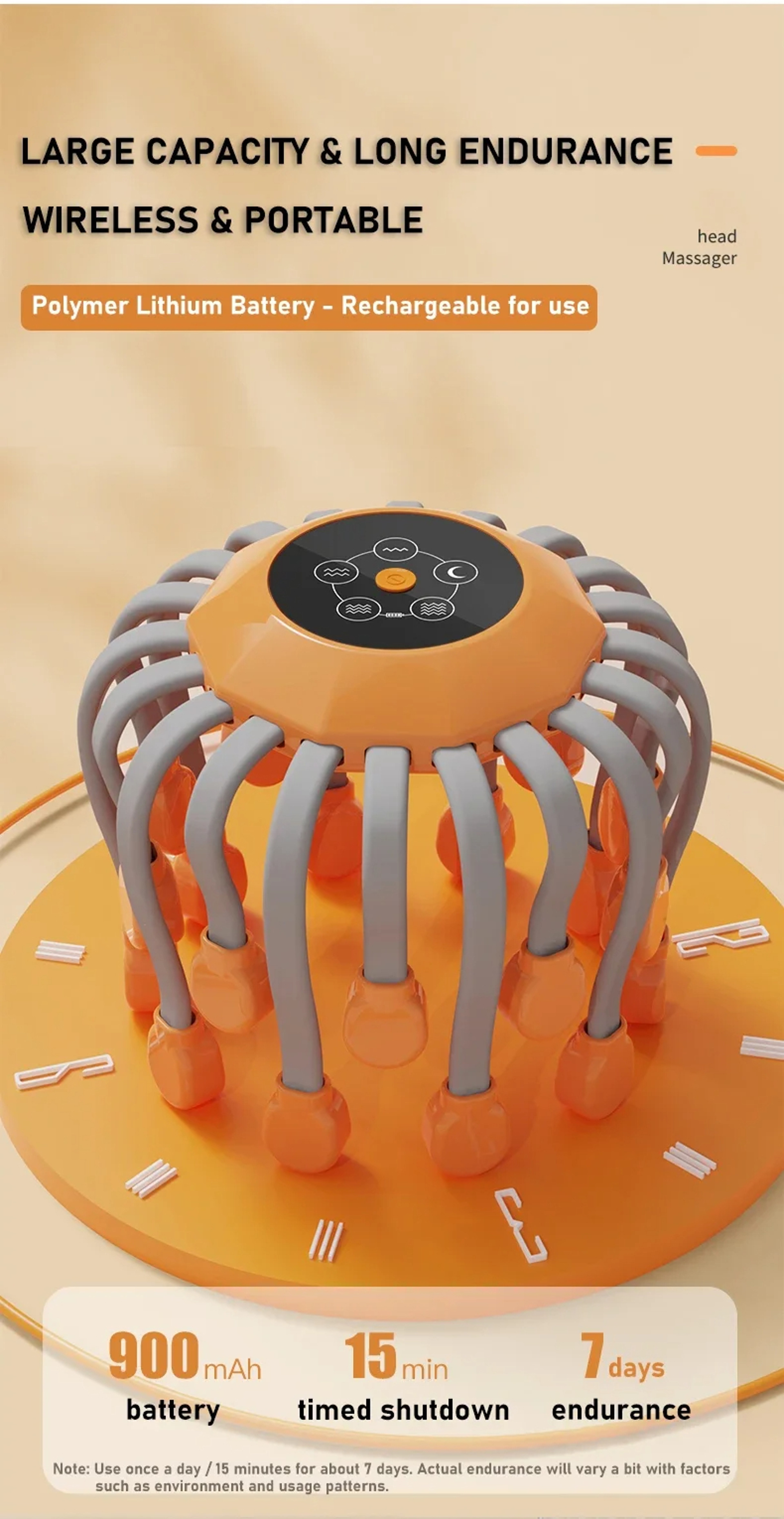Electric Scalp Massager With Red Light Vibration For Stress Relief 2