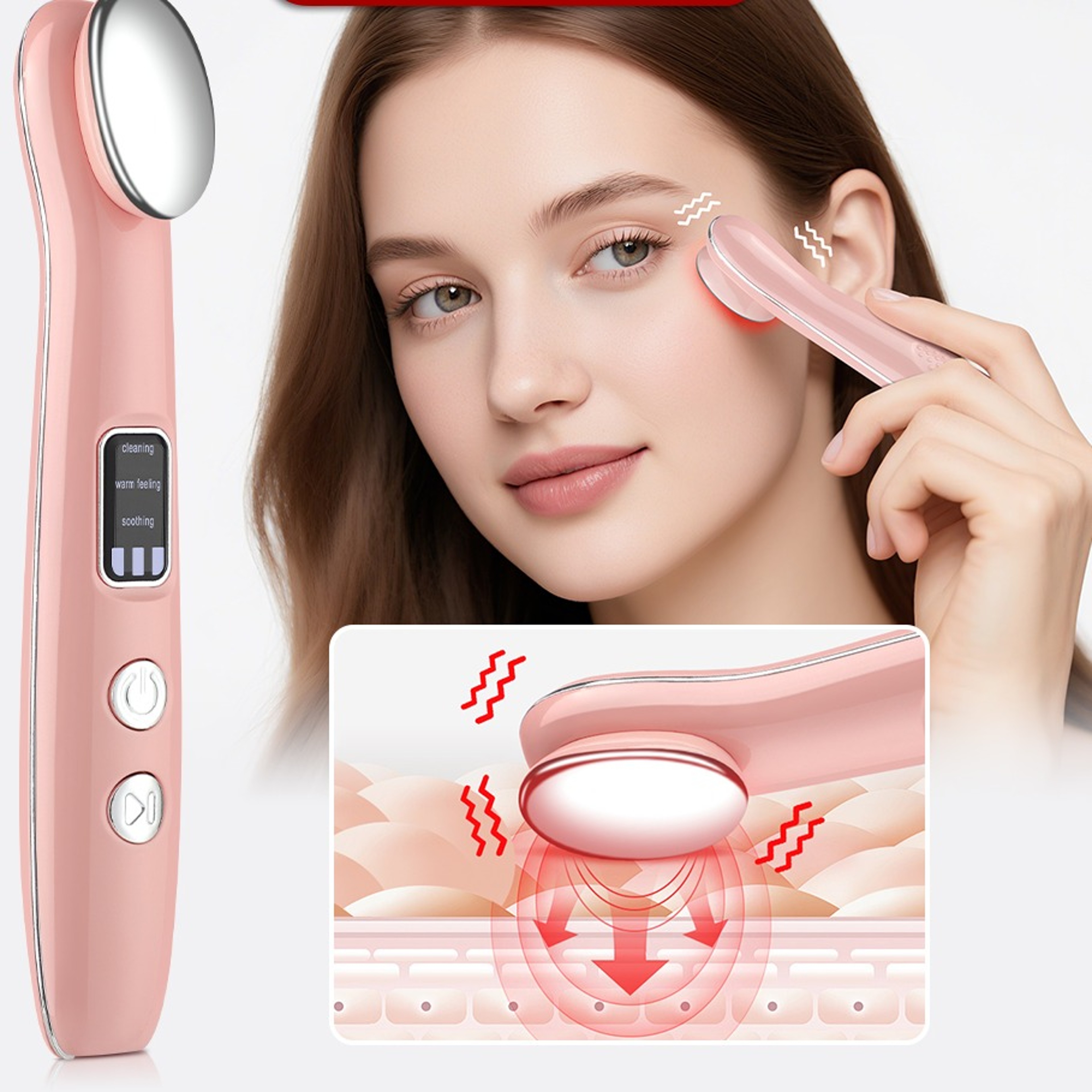 Rechargeable Heated Eye Massager for Dark Circles Eye Bags and Fine Linesjpg