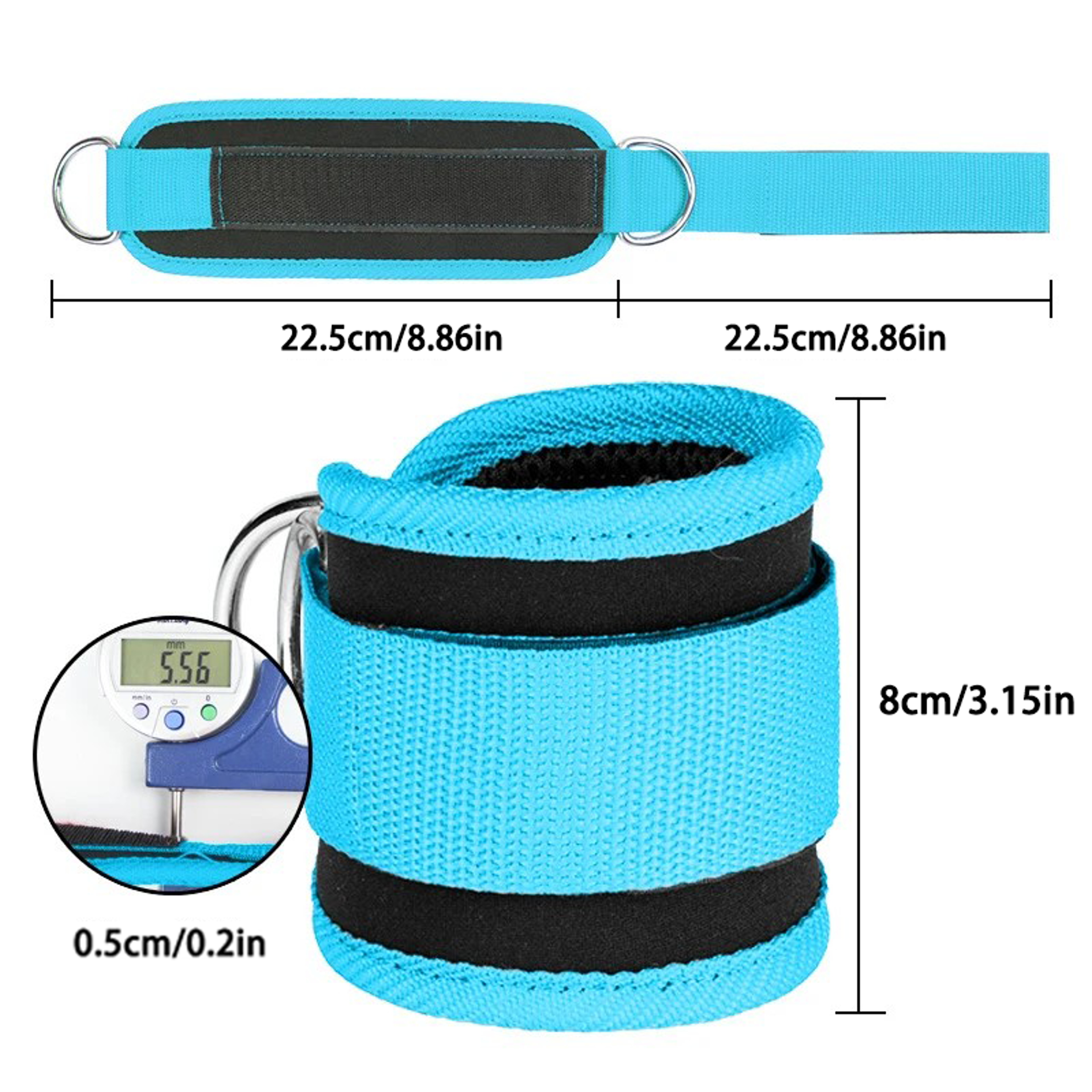 Double Buckle Cable Ankle Strap For Glute Kickbacks Hip Training And Lower Body Workouts 1