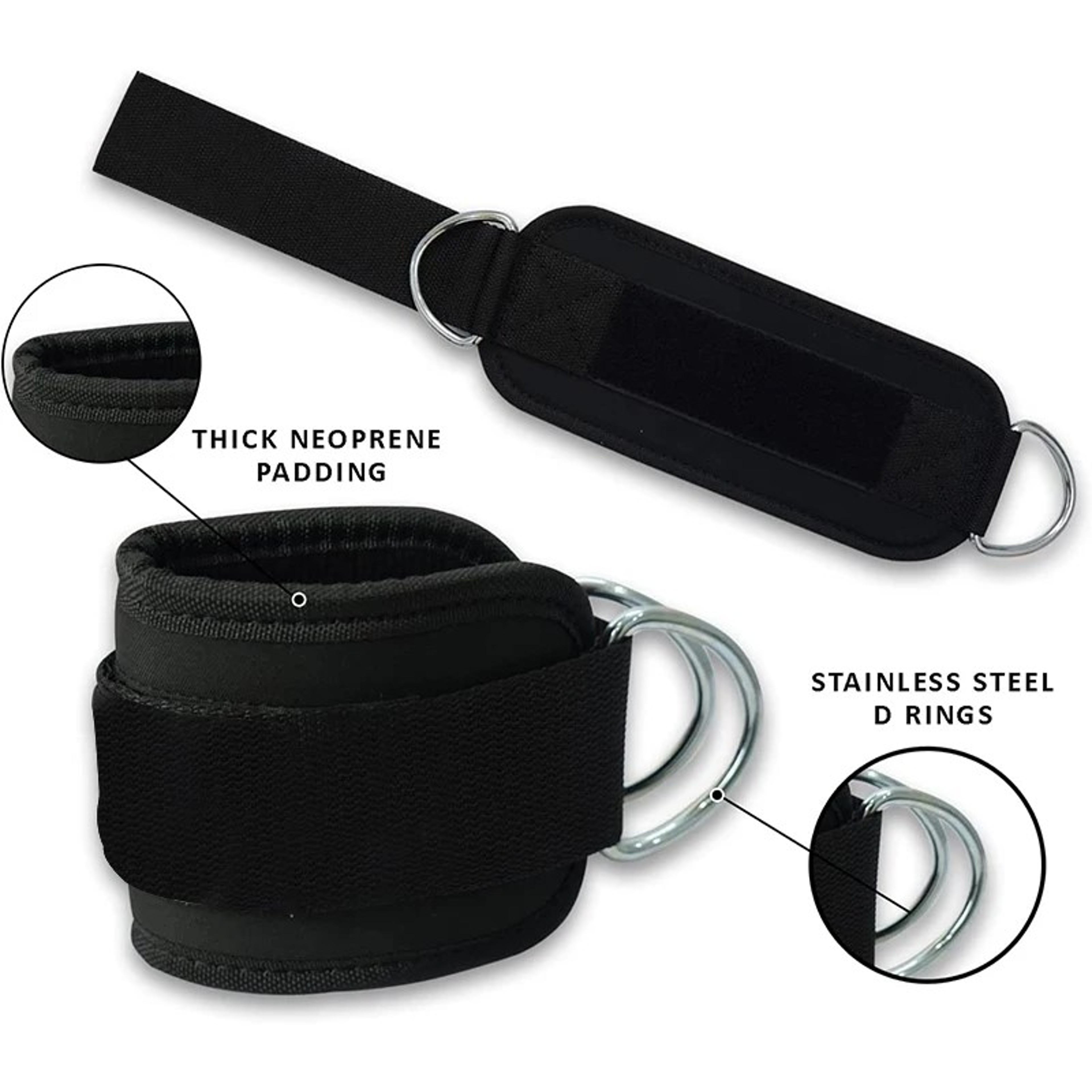 Double Buckle Cable Ankle Strap For Glute Kickbacks Hip Training And Lower Body Workouts 3