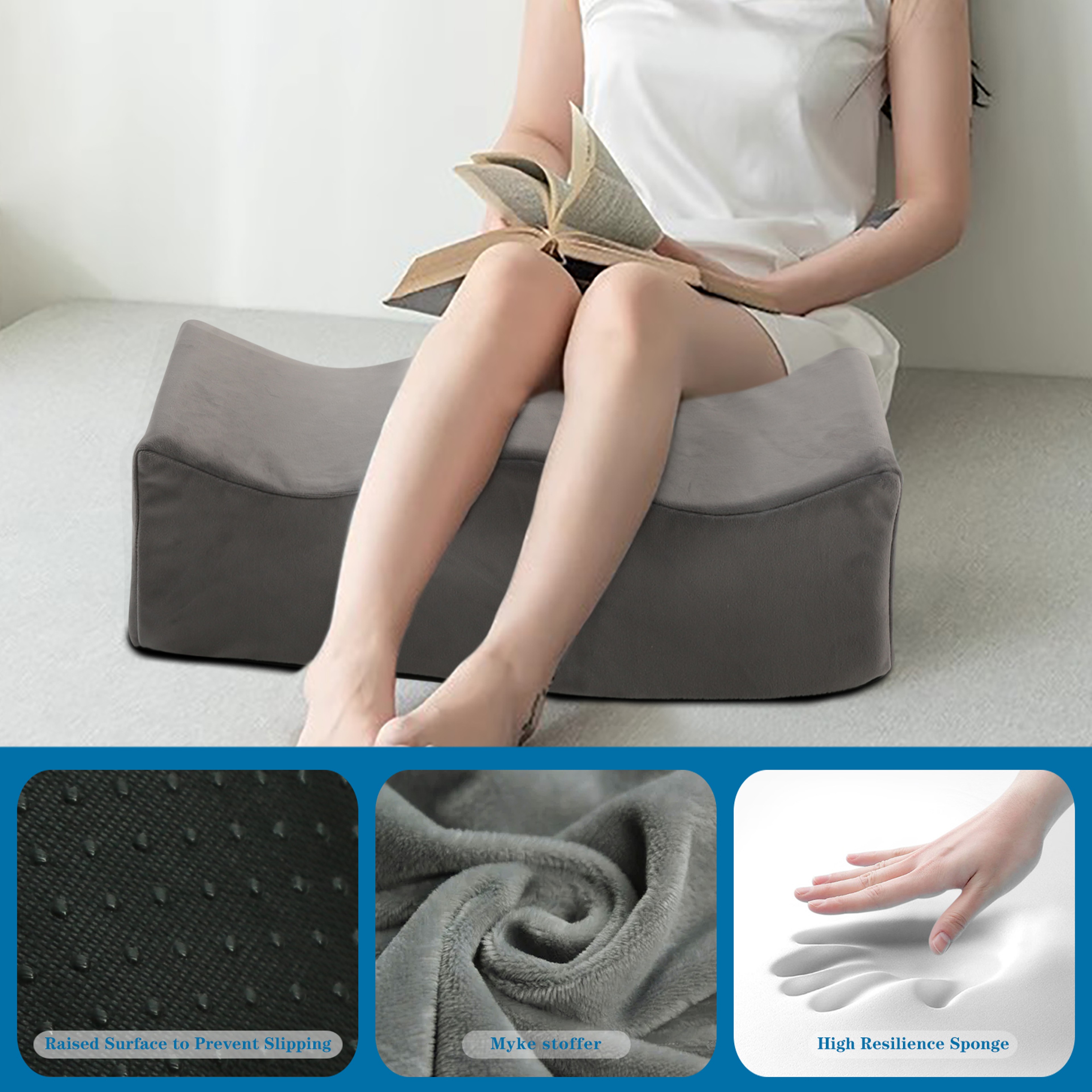 Ergonomic Memory Foam Leg Pillow for Pressure Relief and Side Sleeper Support – view 3