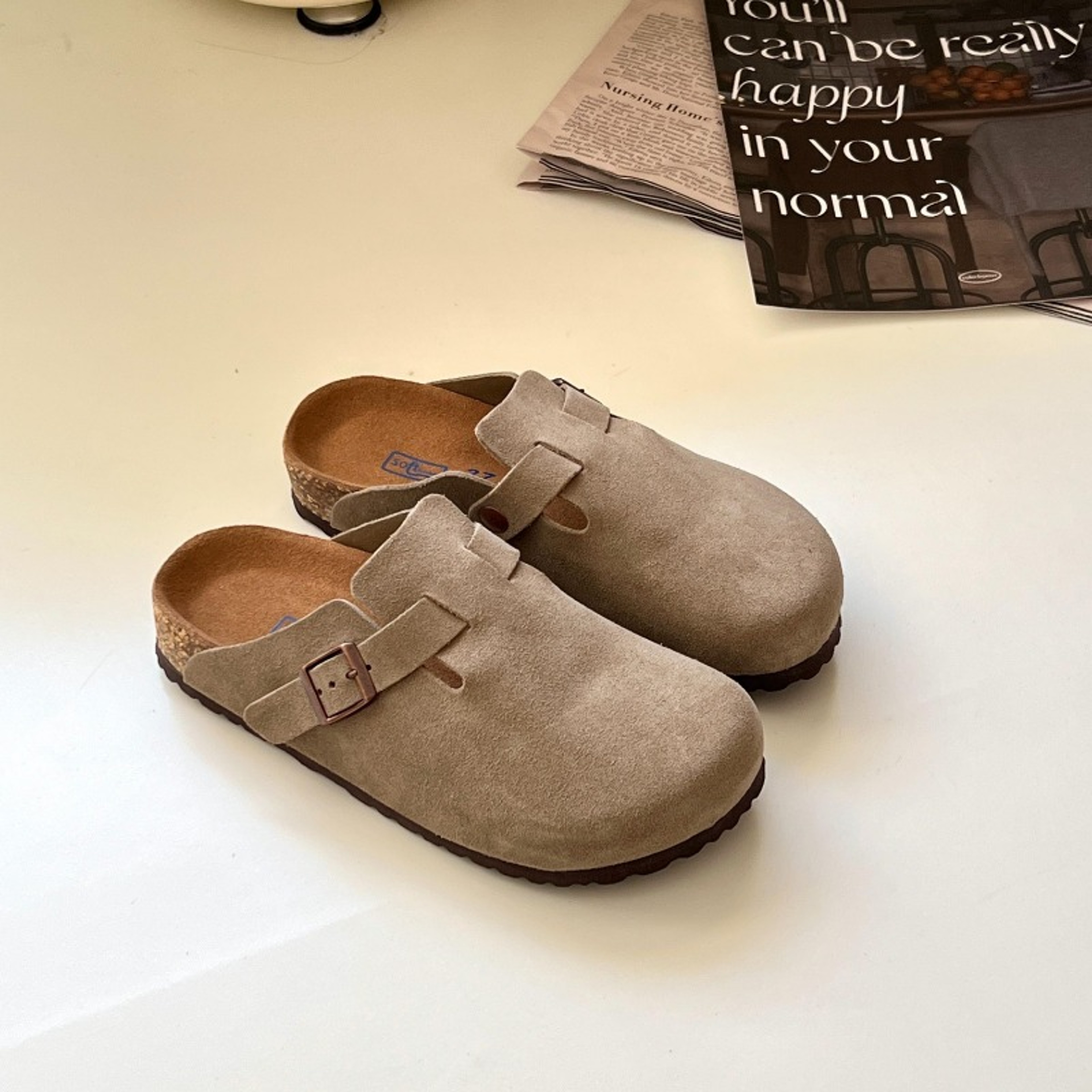 Genuine Leather Boken Slippers Soft Bottom Unisex Slip On Shoes for Indoor and Outdoor Comfort – view 4