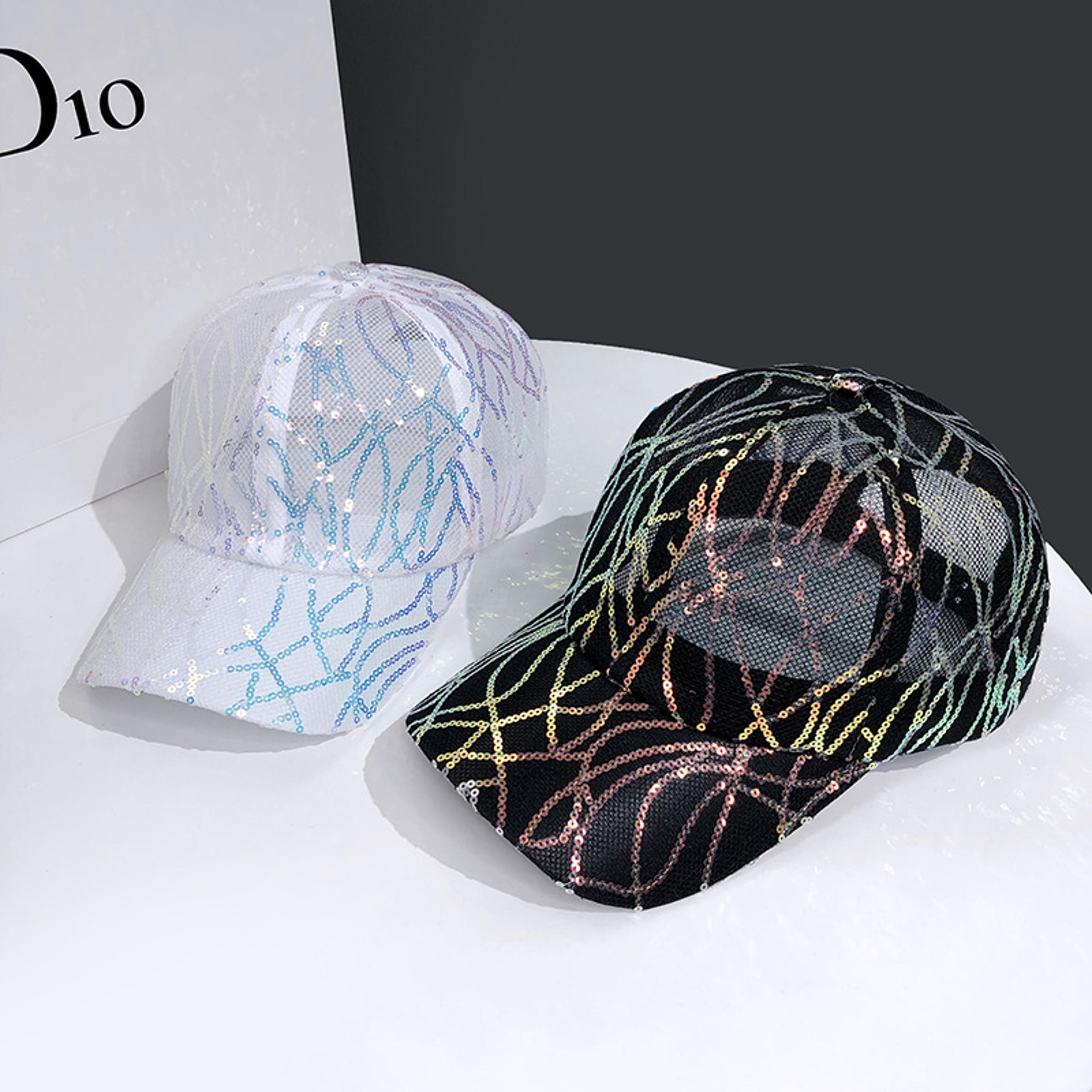 Womens Breathable Mesh Baseball Cap Sparkly Summer Sun Visor Hat 1