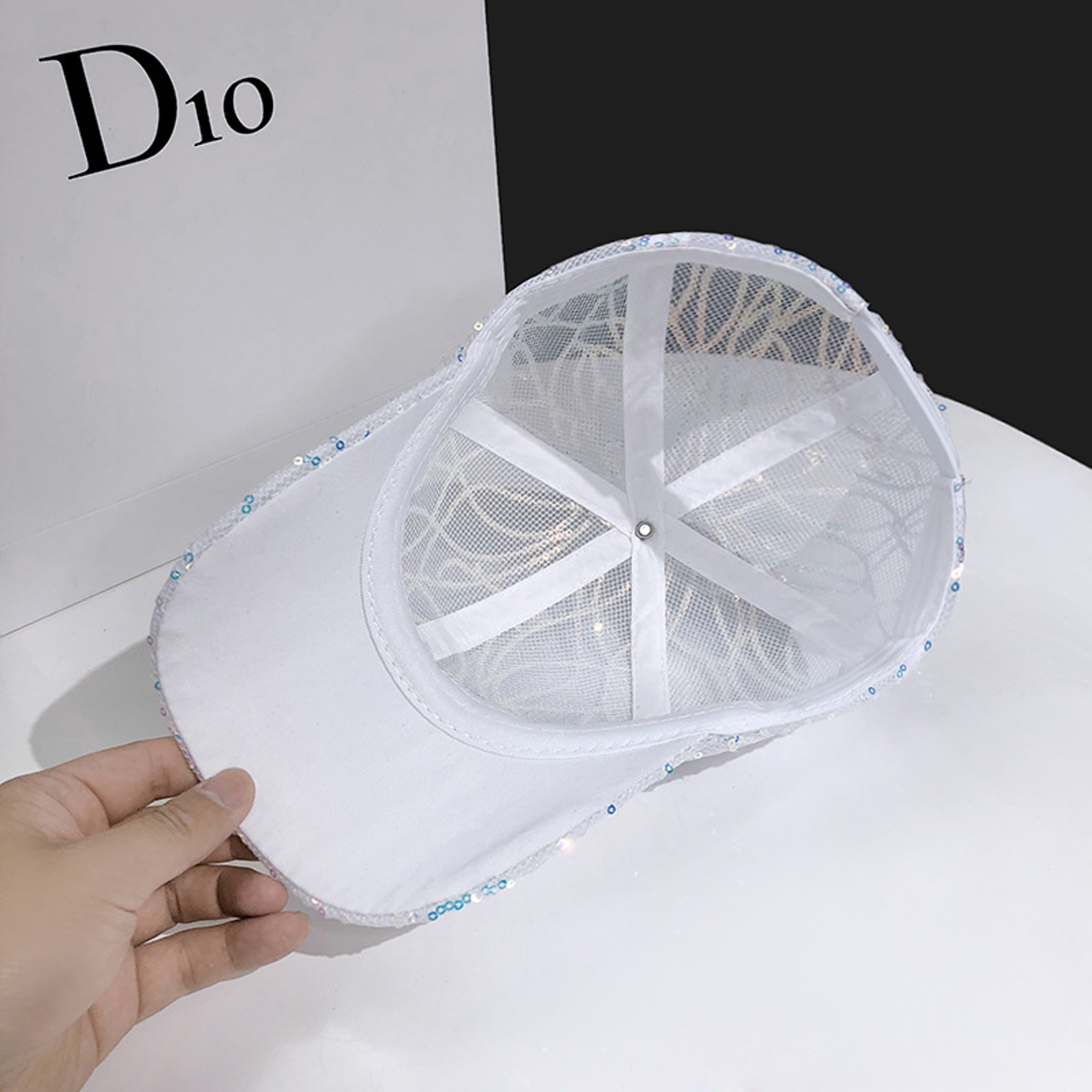 Womens Breathable Mesh Baseball Cap Sparkly Summer Sun Visor Hat 3