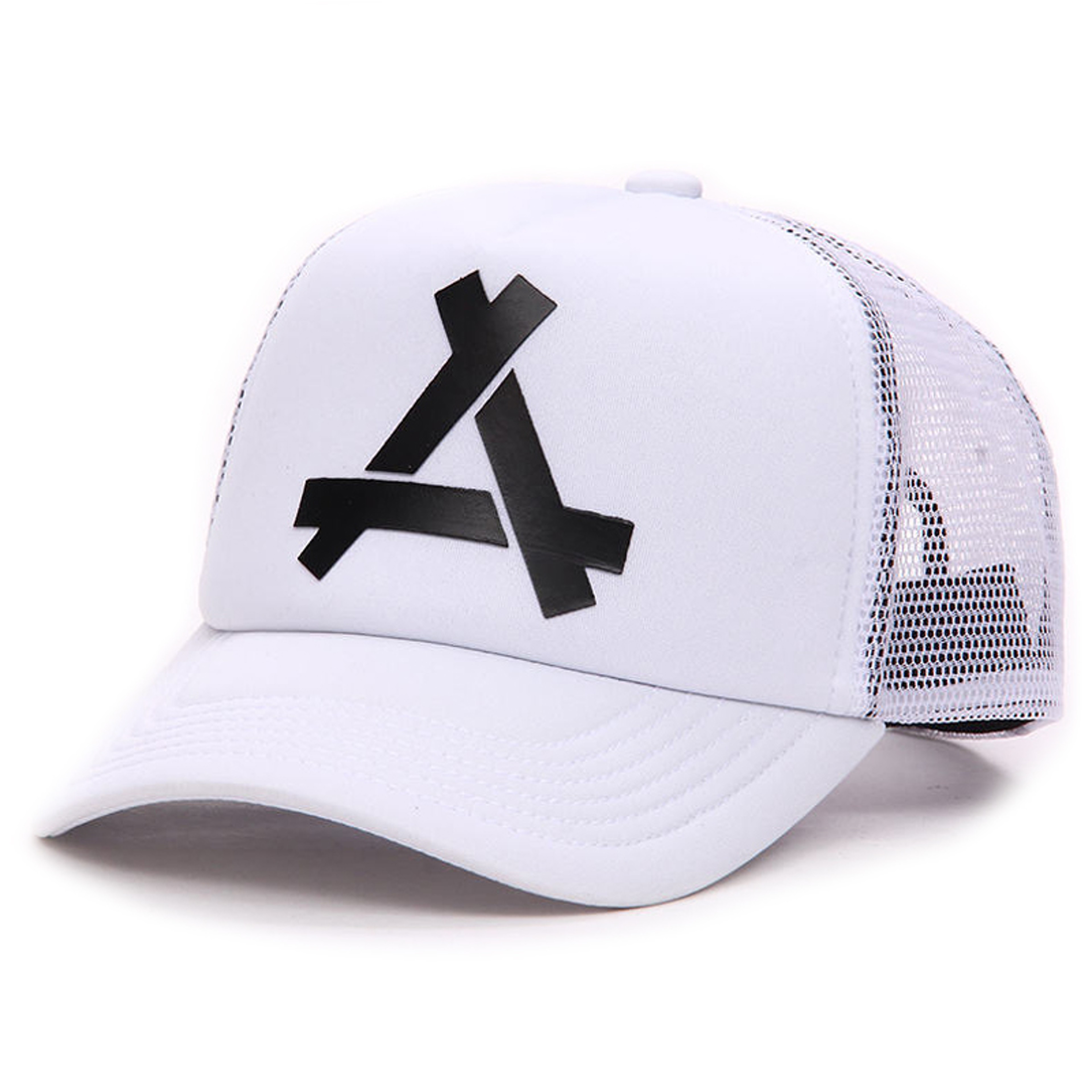A Letter Mesh Trucker Cap Adjustable Unisex Baseball Hat For Casual Streetwear 3