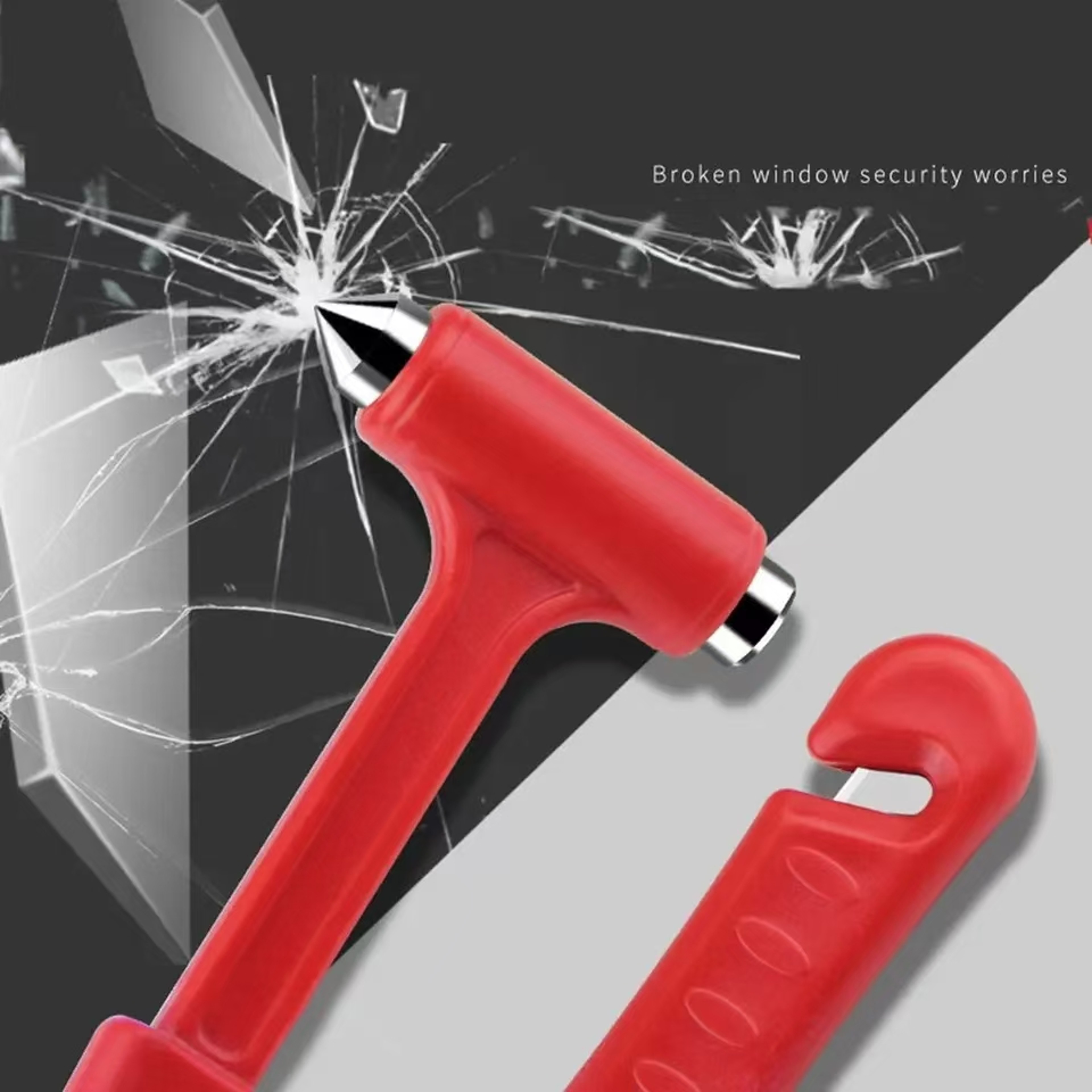 Car Safety Hammer Emergency Window Breaker and Seat Belt Cutter Escape Tool – view 1