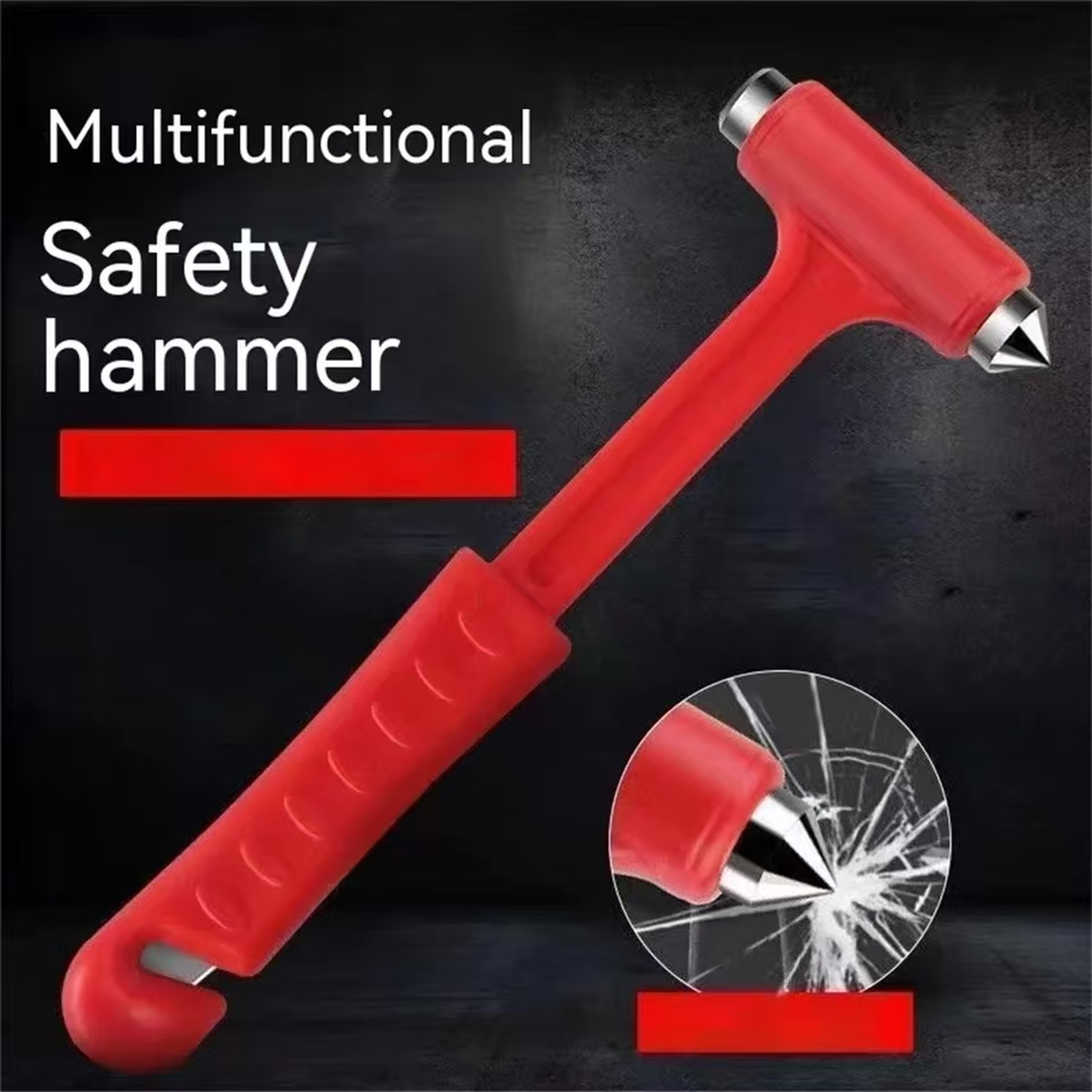 Car Safety Hammer Emergency Window Breaker and Seat Belt Cutter Escape Tool – view 2