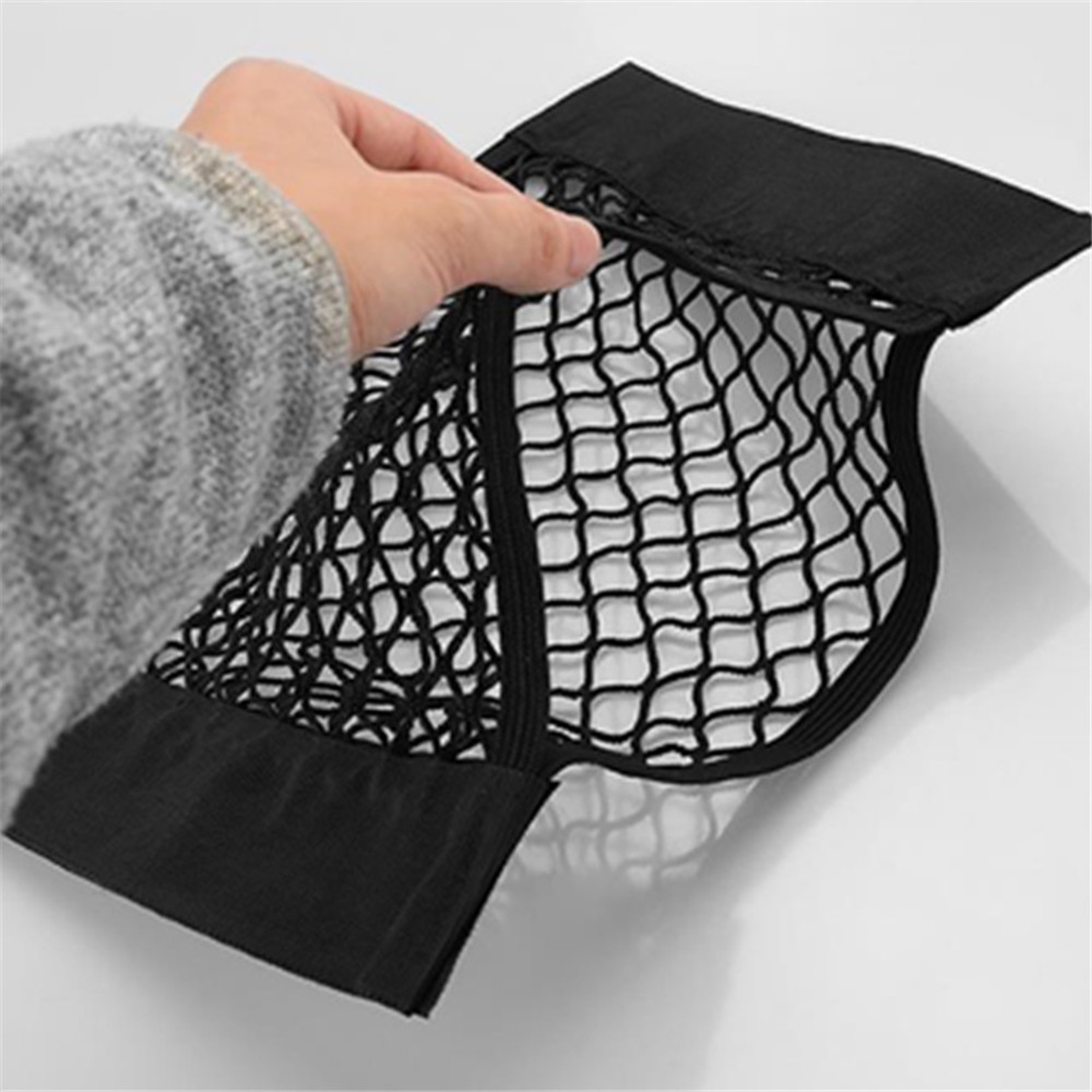 Car Trunk Storage Net Organizer with Elastic Mesh and Easy Stick Installation – view 4