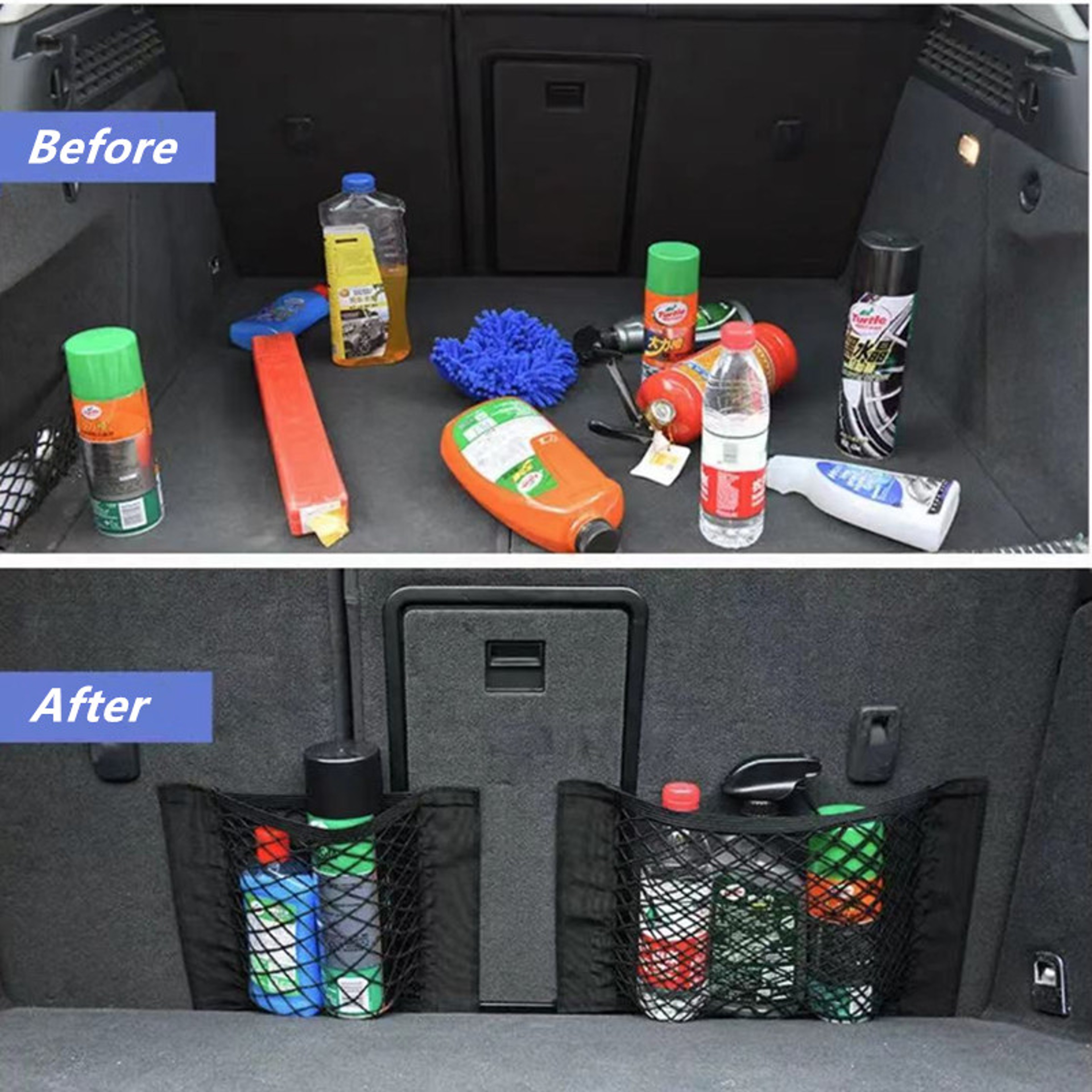 Car Trunk Organizer Net Adhesive Cargo Storage Bag for Easy Space Saving – view 2