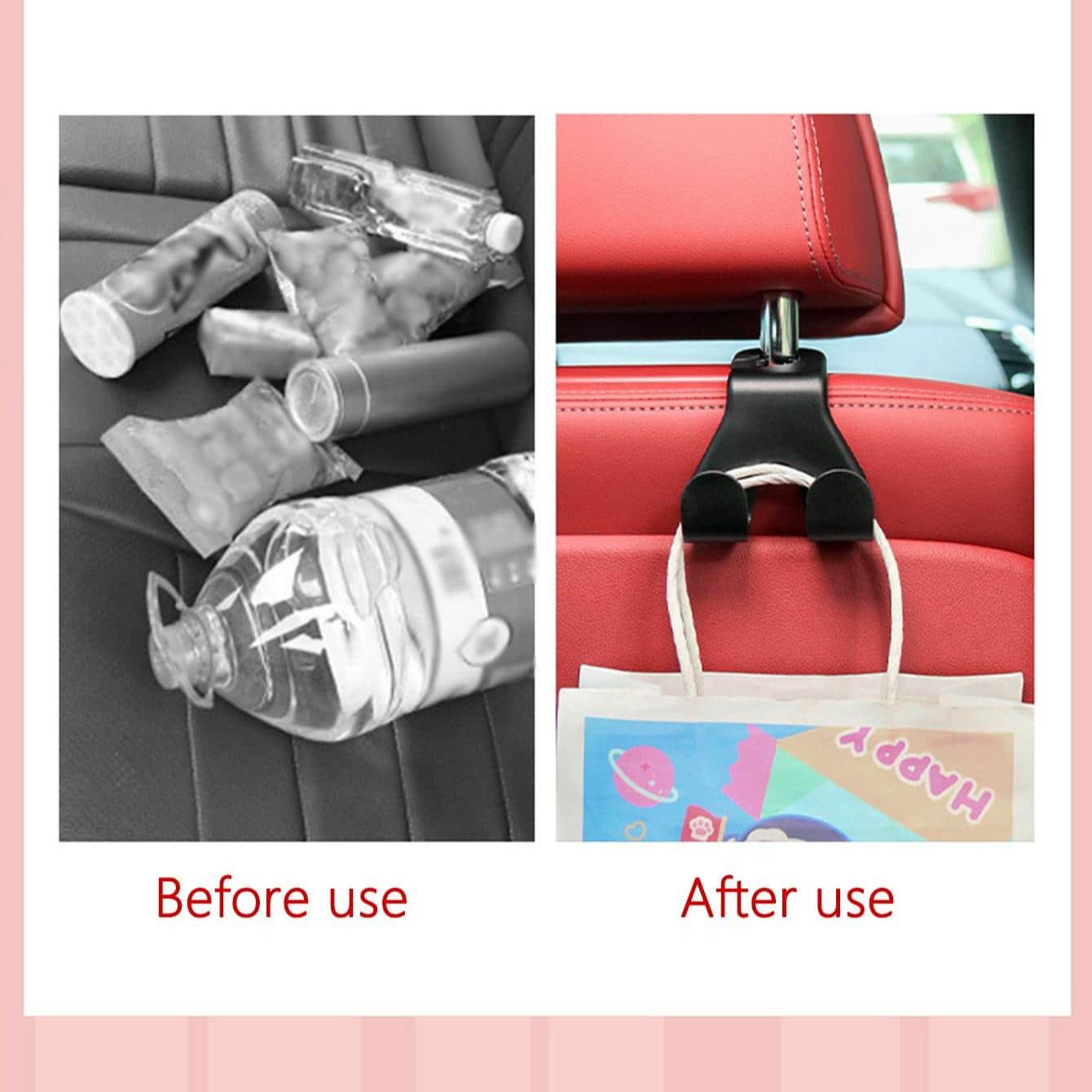 Concealed Car Seat Back Hook and Rear Phone Holder Organizer – view 5