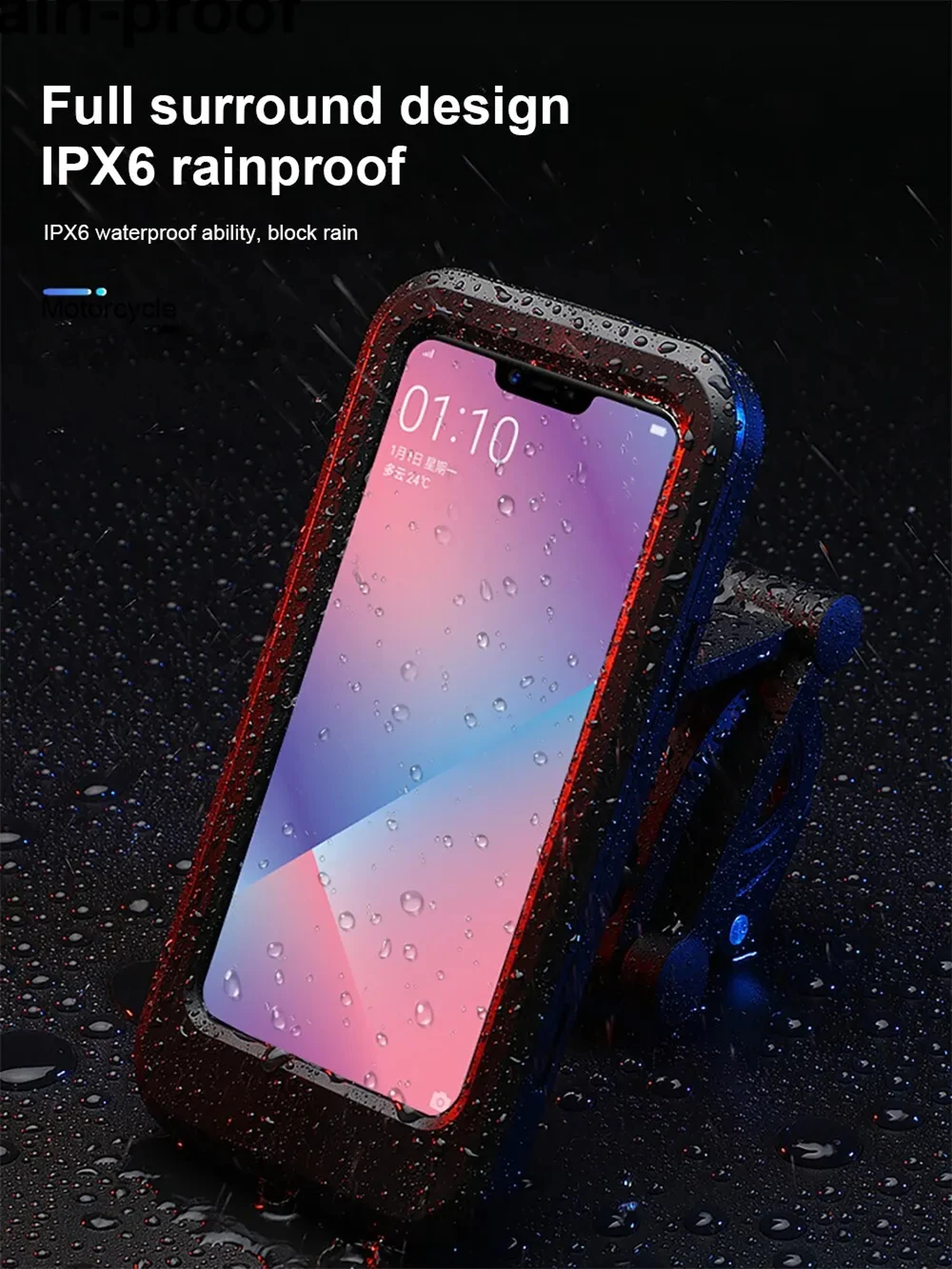 Waterproof Motorcycle Phone Mount Swivel Universal GPS Holder – view 5
