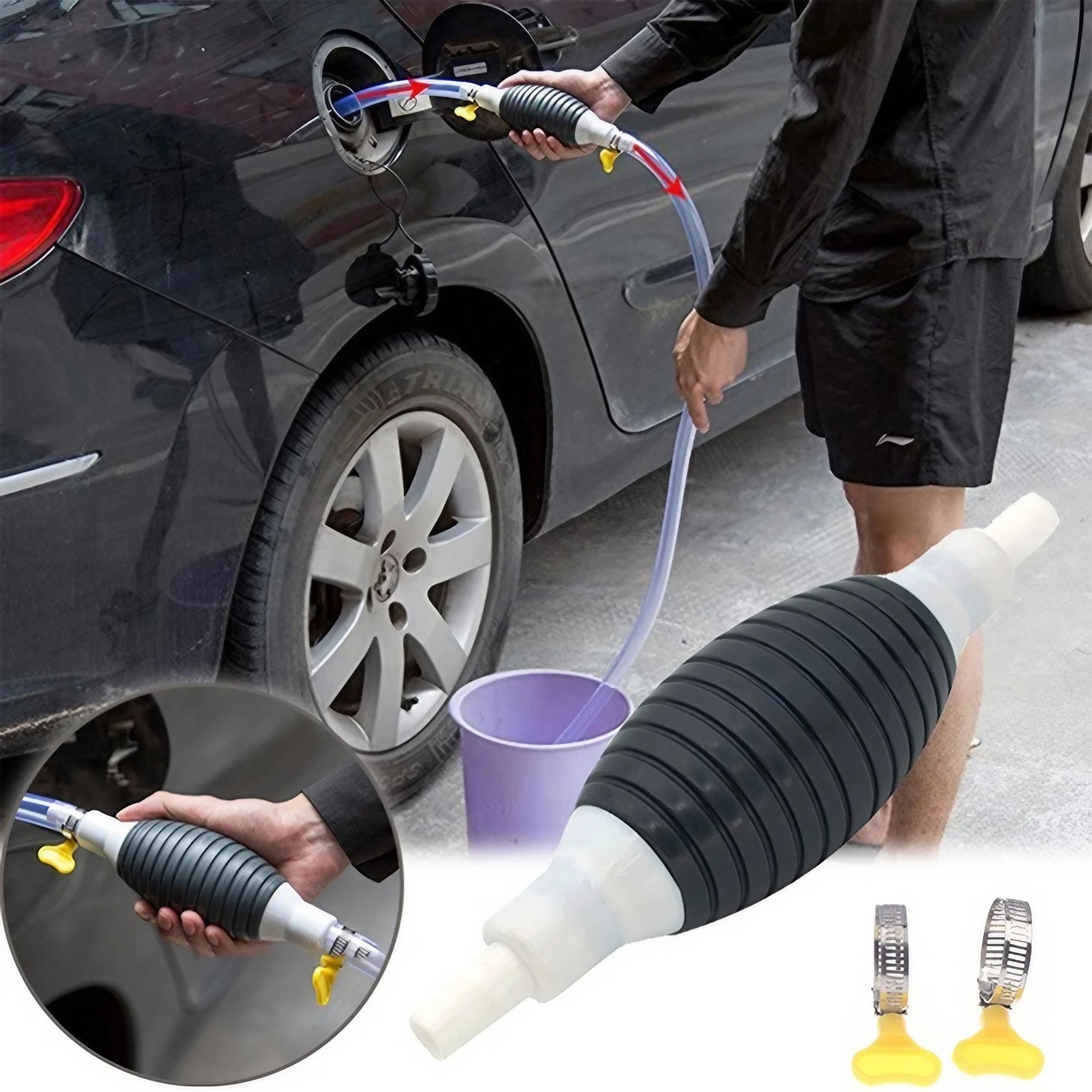 Universal Manual Fuel Transfer Pump Rubber Hand Primer Bulb for Petrol Diesel and Liquid Transfer – view 5