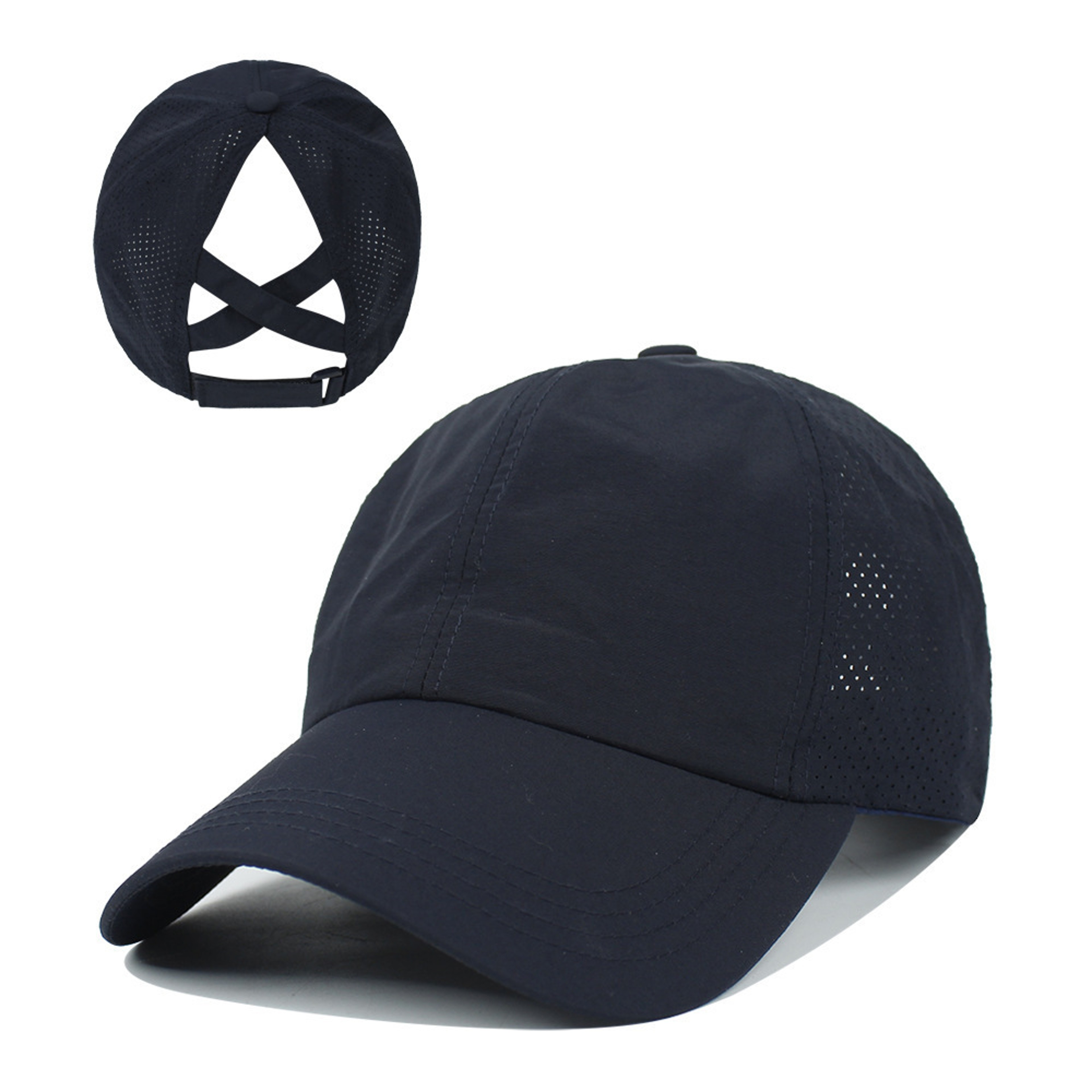 Womens High Ponytail Baseball Cap Quick Dry Breathable Mesh Sports Sun Hat – view 10