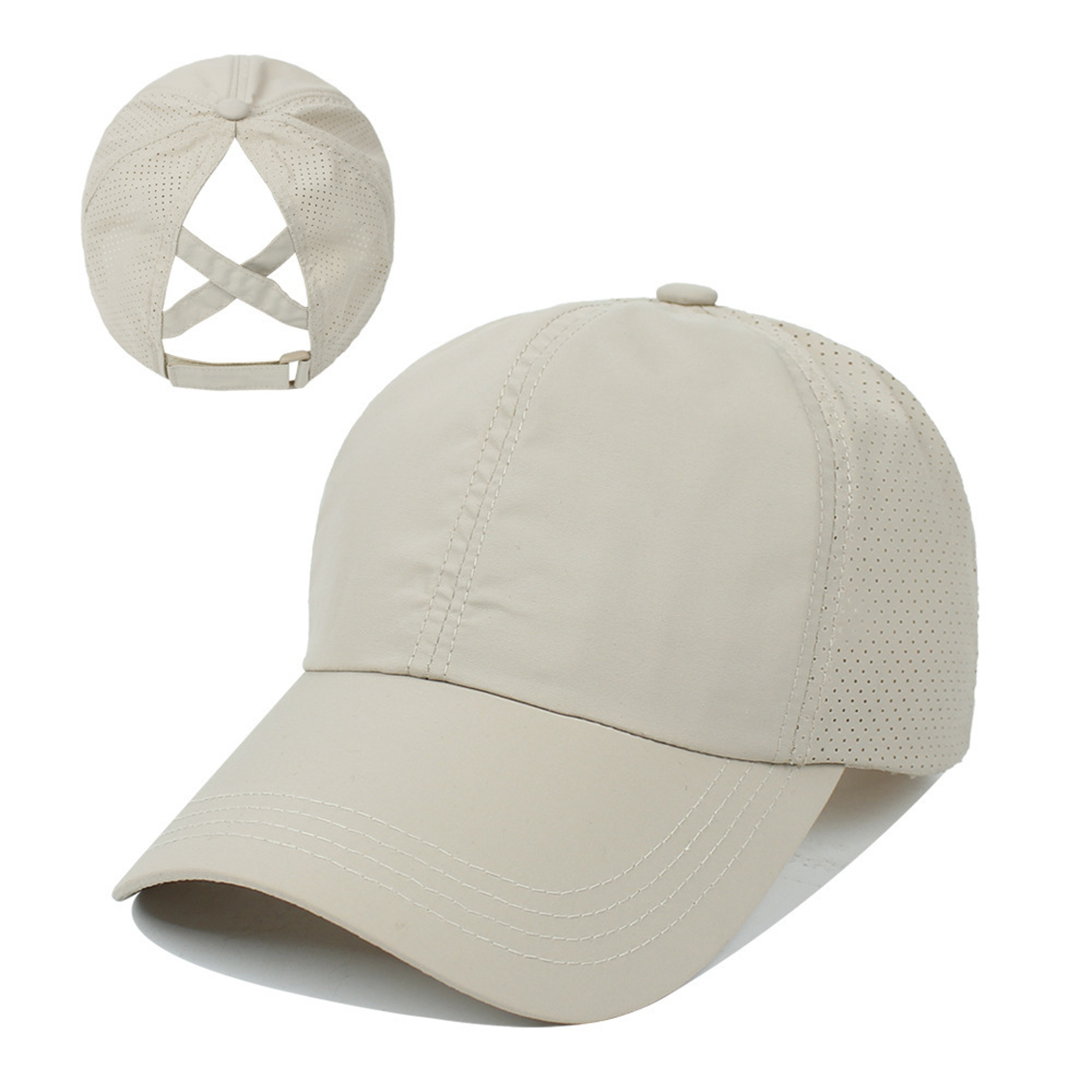 Womens High Ponytail Baseball Cap Quick Dry Breathable Mesh Sports Sun Hat – view 11