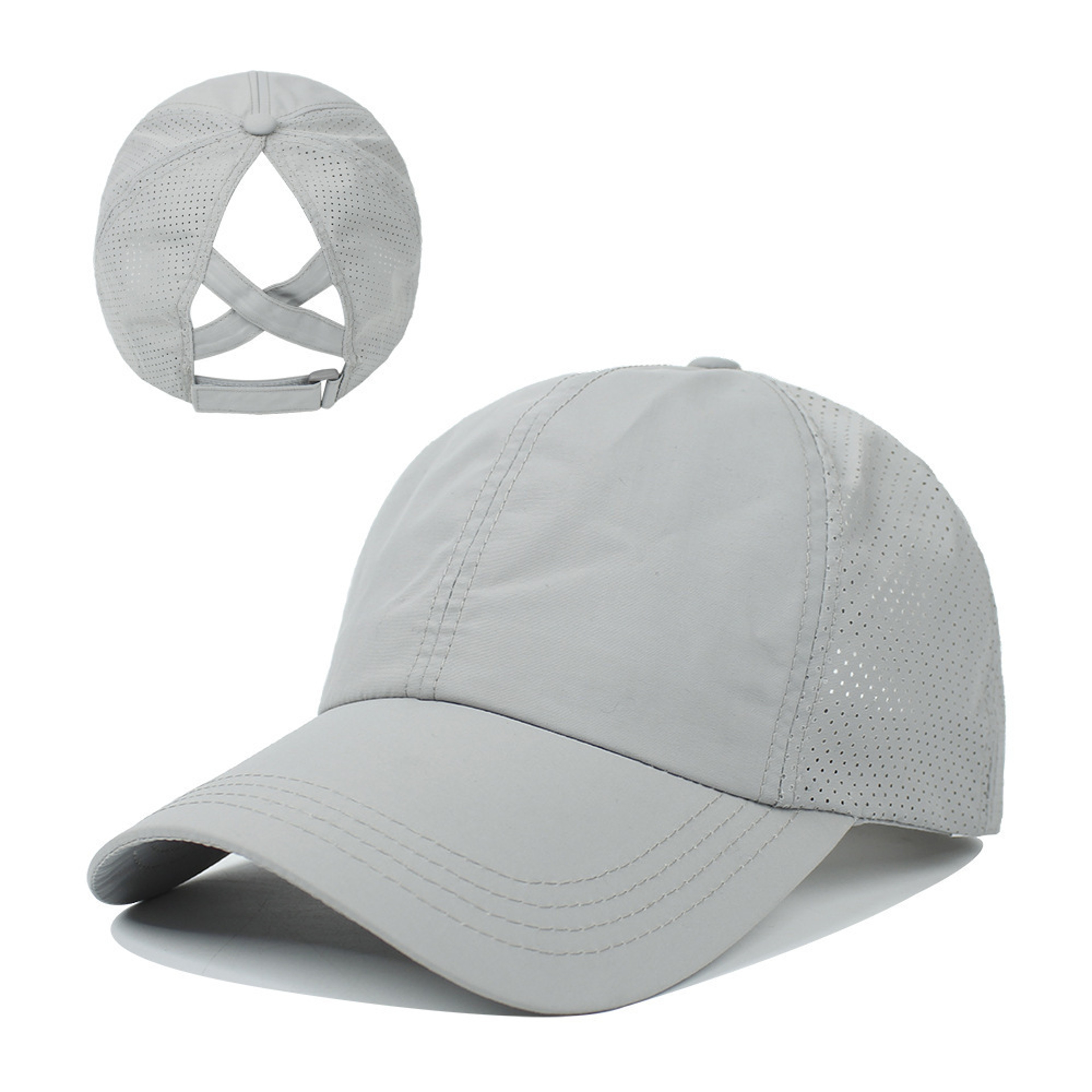 Womens High Ponytail Baseball Cap Quick Dry Breathable Mesh Sports Sun Hat – view 12
