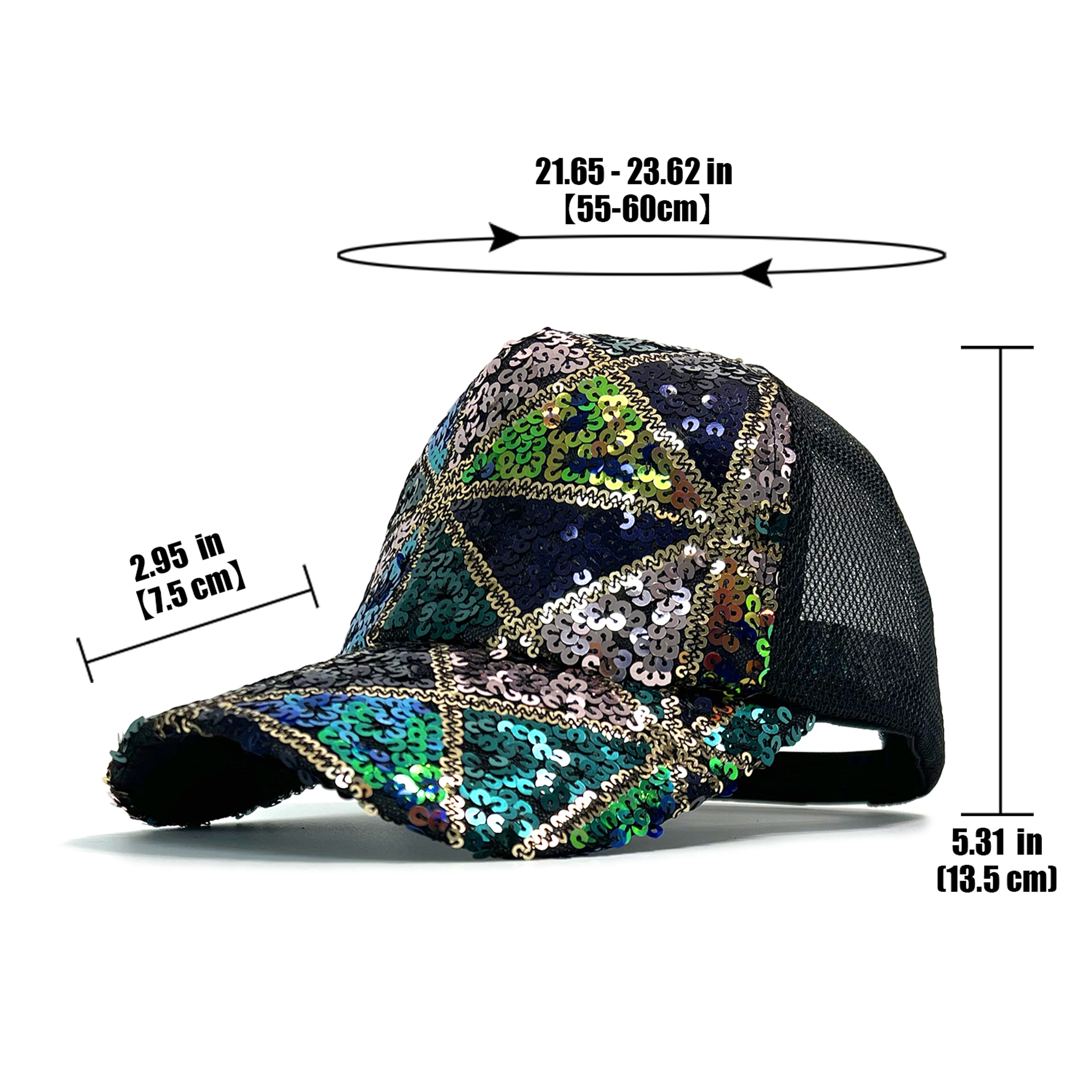 Shiny Sequin Mesh Baseball Cap Adjustable Summer Sun Hat 1