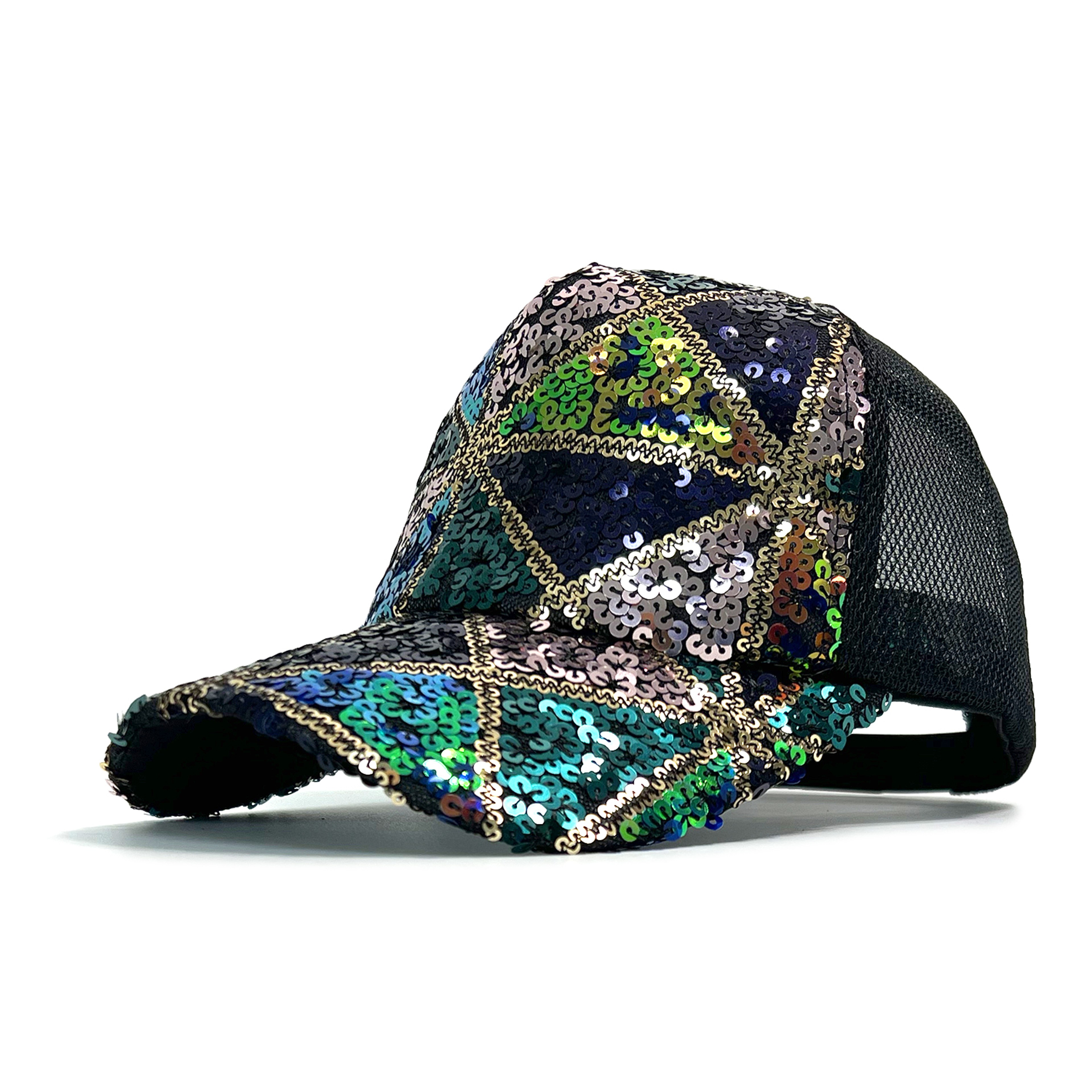 Shiny Sequin Mesh Baseball Cap Adjustable Summer Sun Hat 6