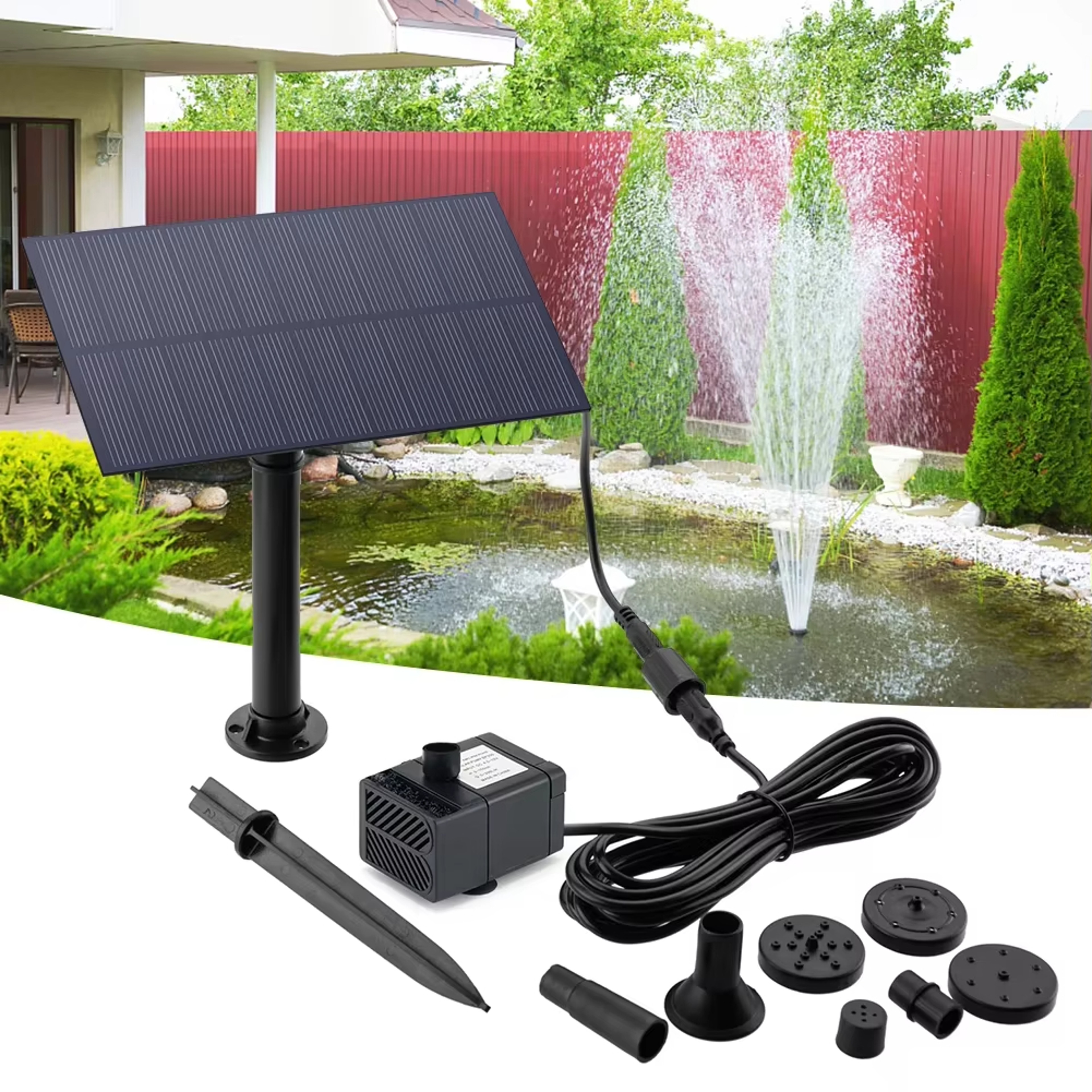 Solar Fountain Pump Kit for Garden Ponds Bird Baths and Outdoor Water Features – view 3