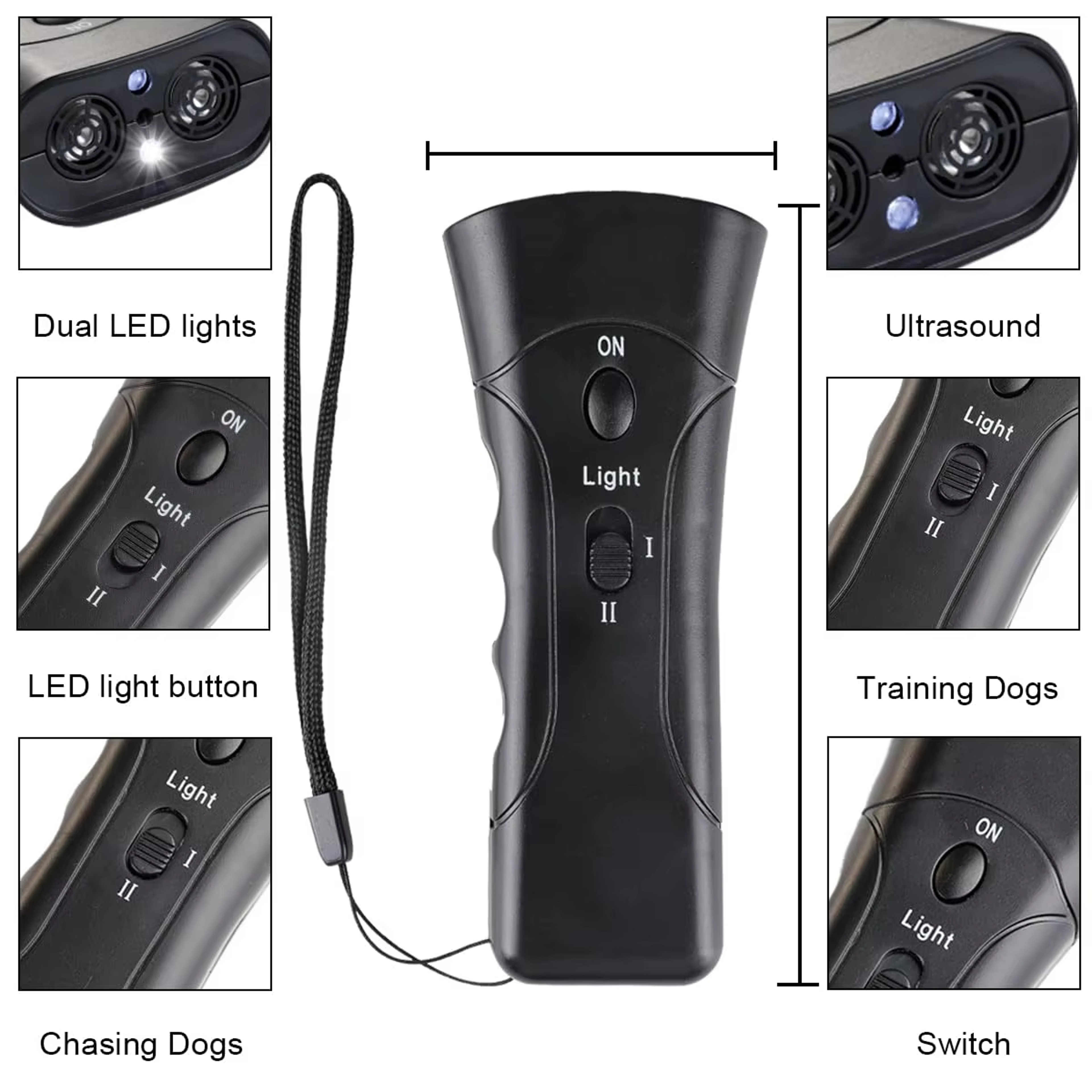 Ultrasonic Dog Bark Deterrent Trainer with LED Light for Gentle Bark Control – view 5