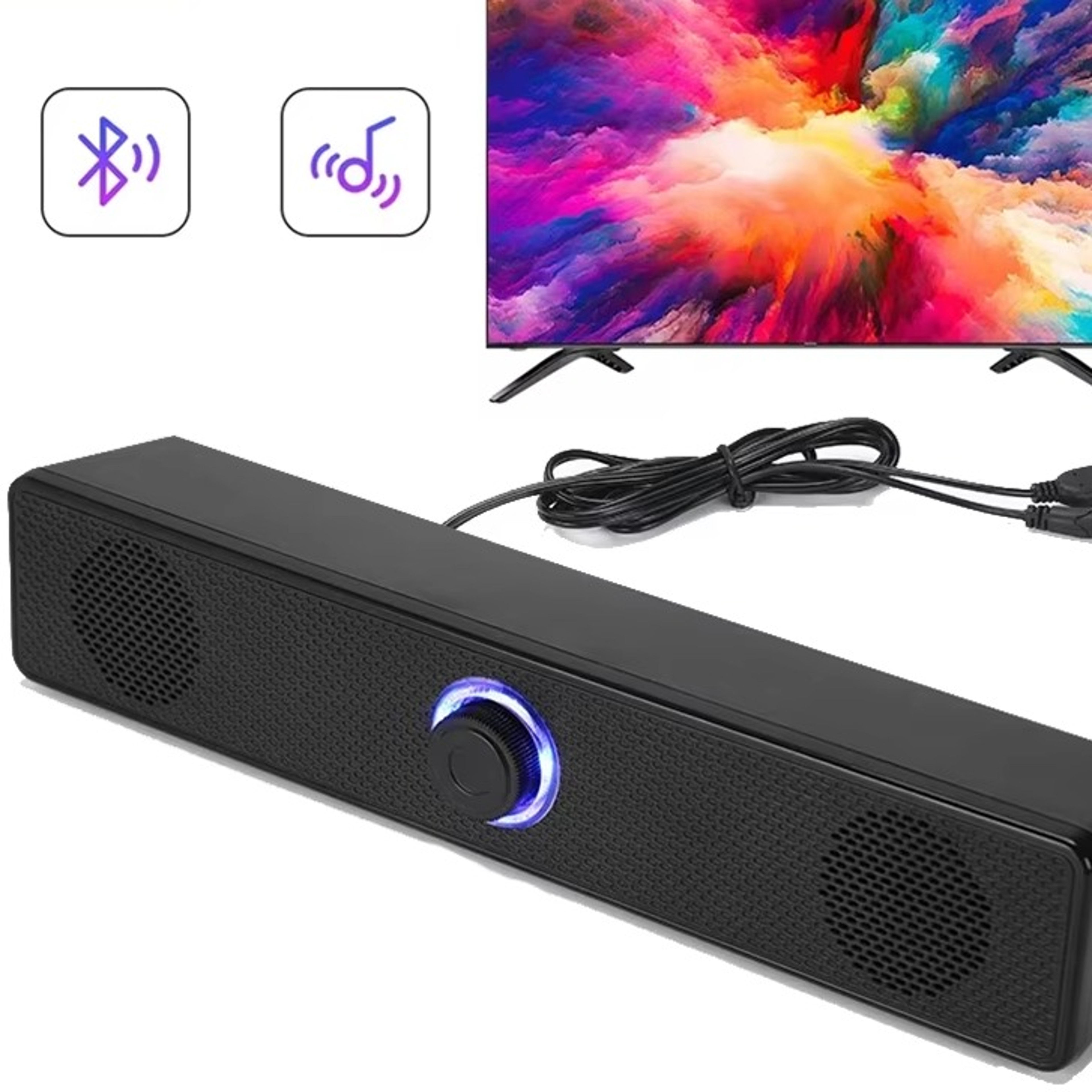 4D Bluetooth Computer Soundbar with Stereo Bass Built In Mic and USB Powerjpg