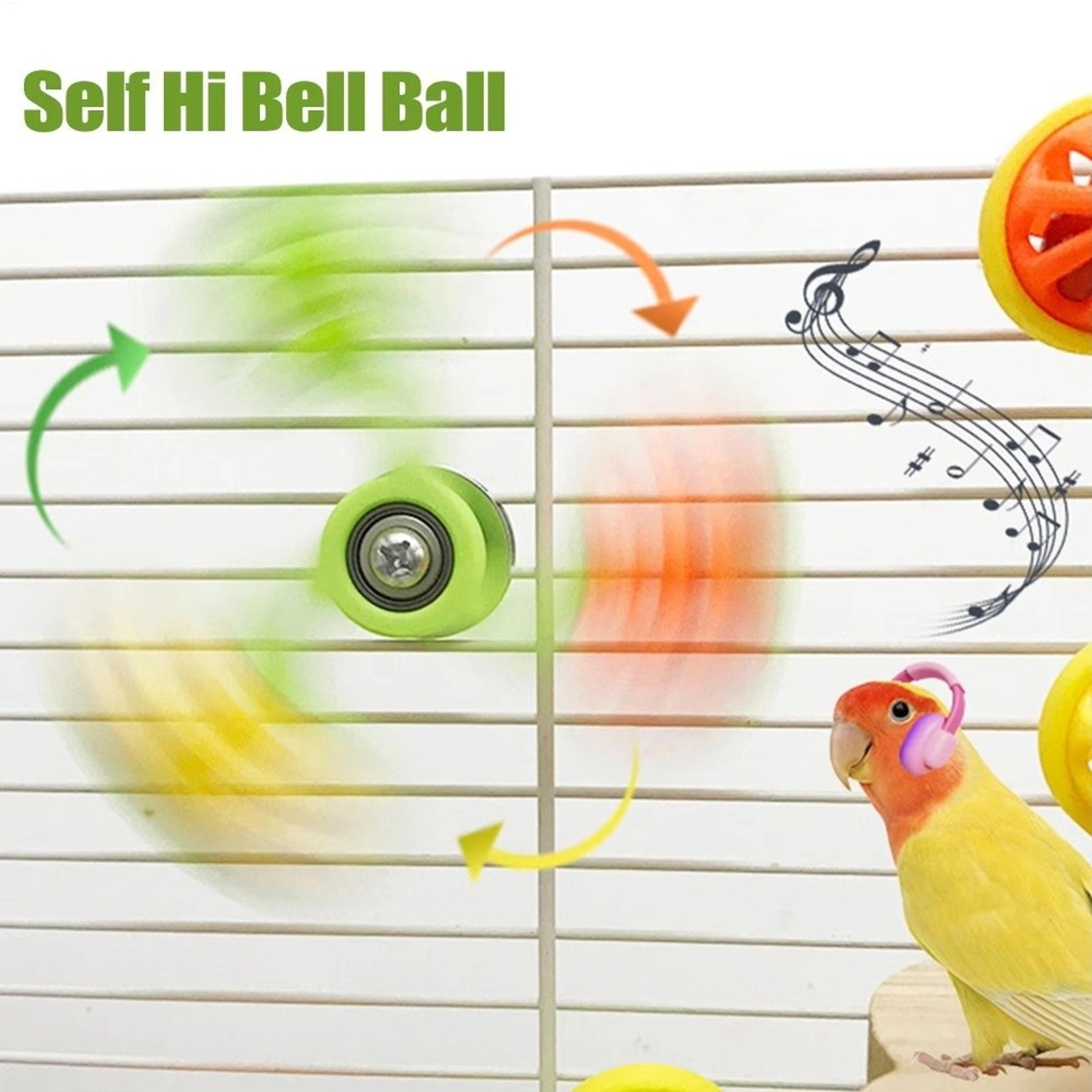 Interactive Rotating Parrot Windmill Toy Bird Cage Enrichment Chew Toy – view 5