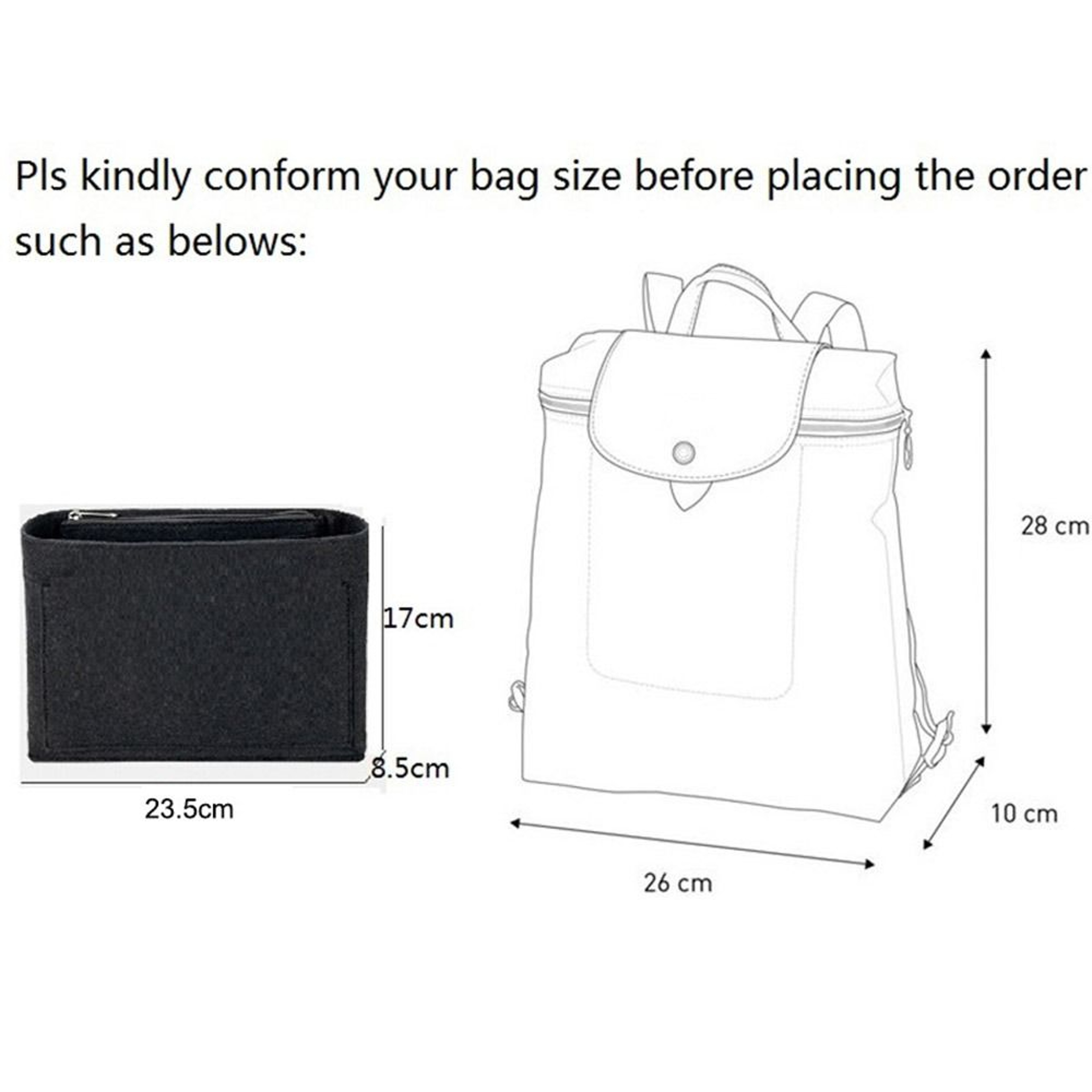 Felt Backpack Organizer Insert With Multi Pocket Purse Liner For Travel And Everyday Storage 5