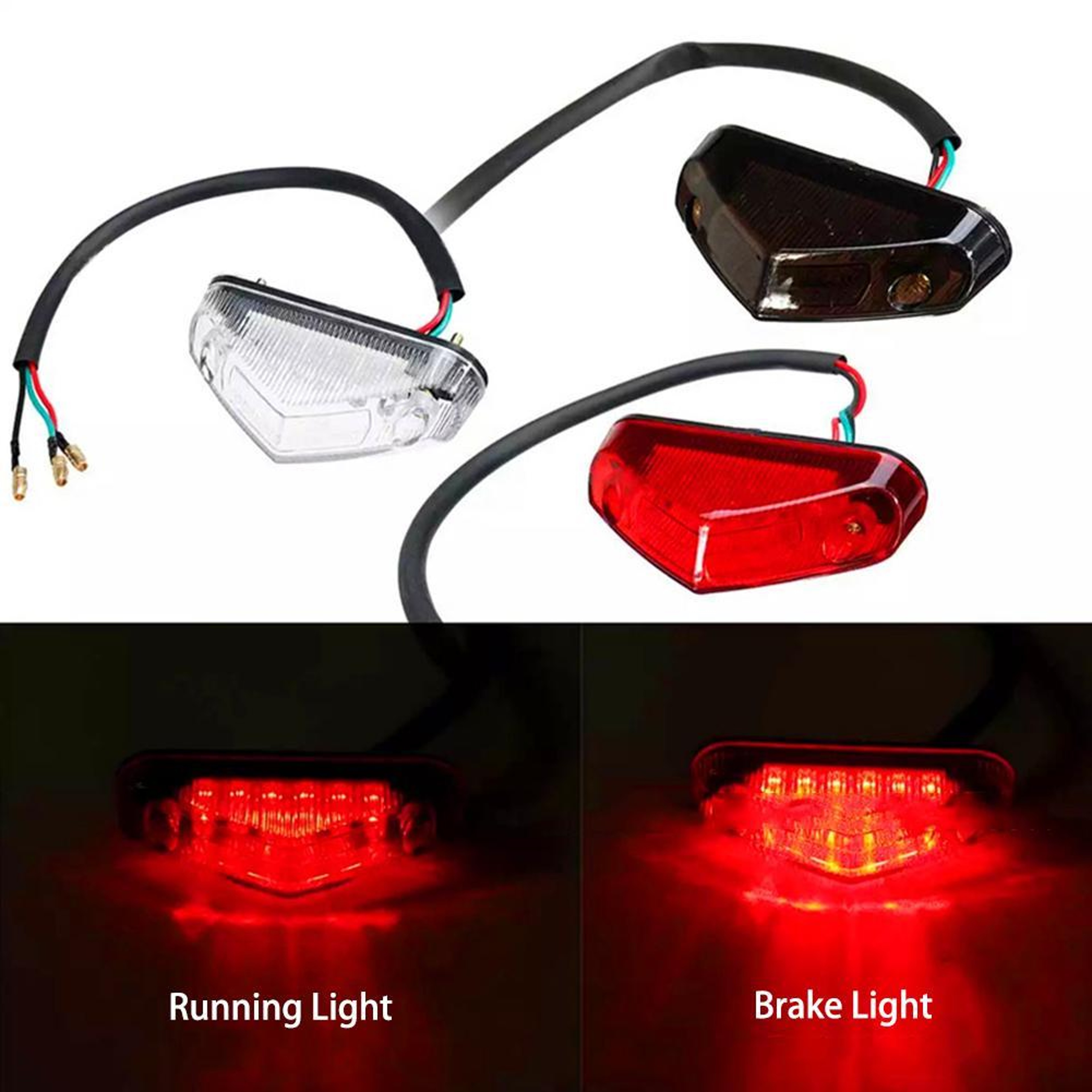 Universal Motorcycle Tail Light Brake Stop Light With License Plate Light 0