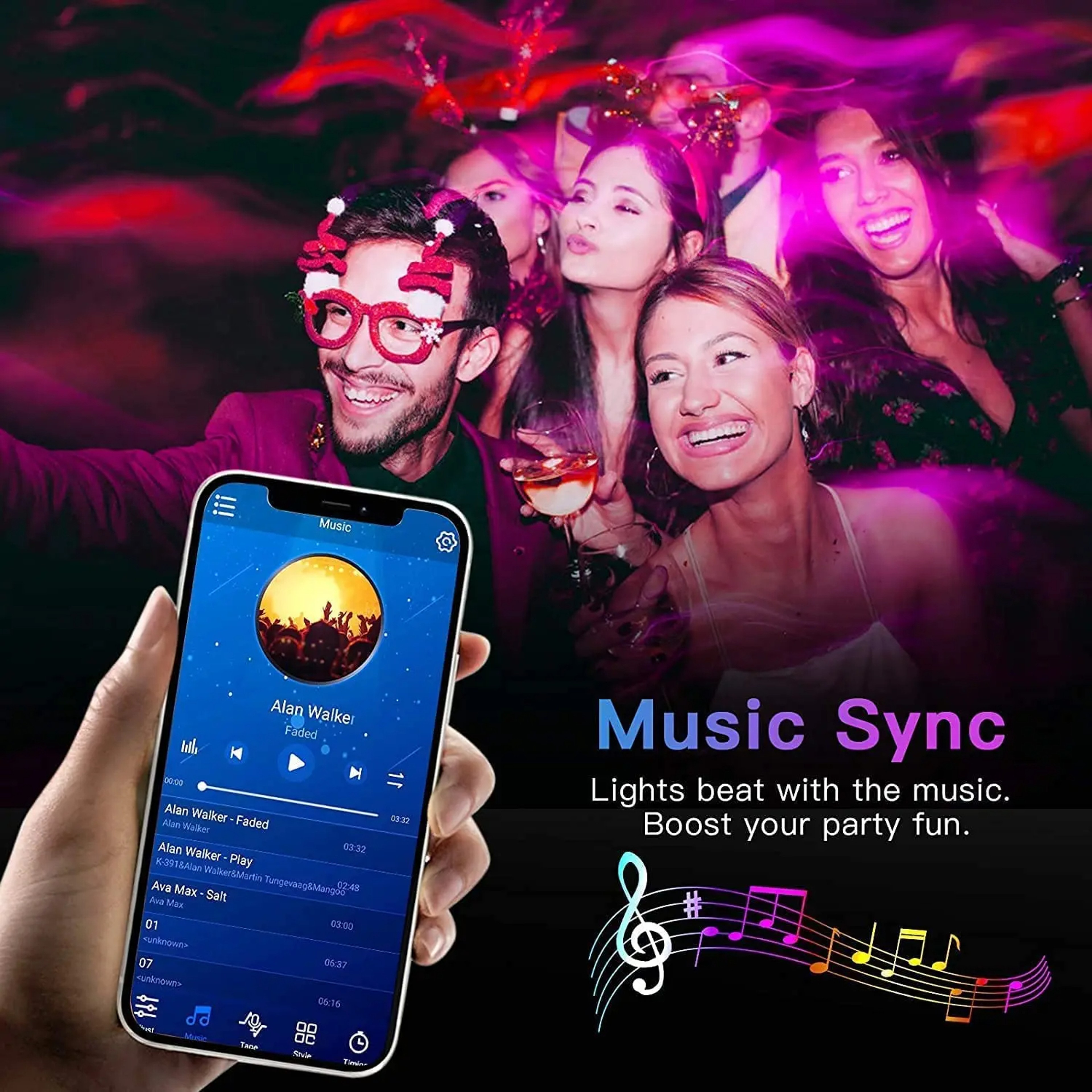 Smart Bluetooth RGB LED Strip Lights With App Control For TV Bedroom And Game Room 2